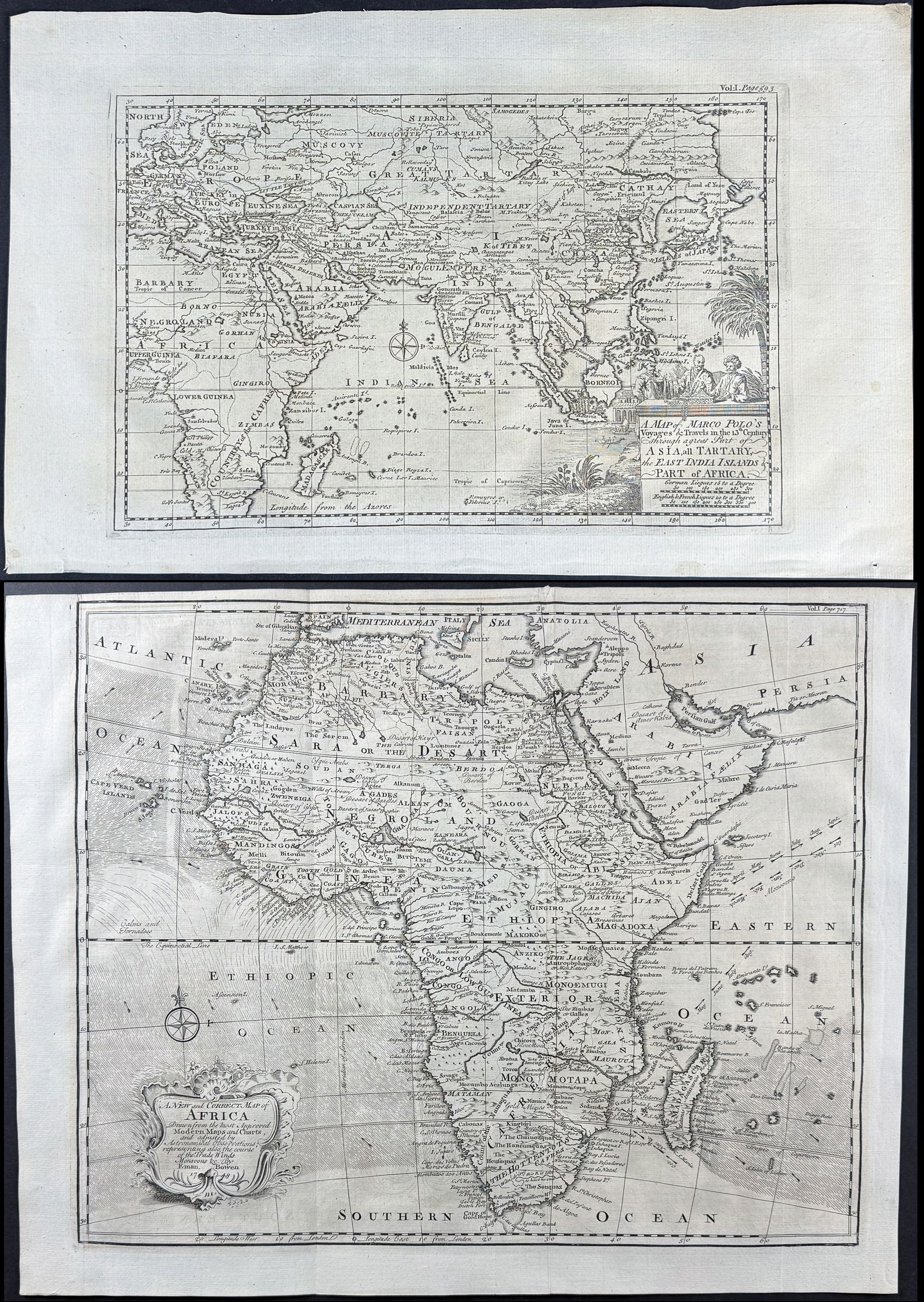 Harris - Pair of Maps of Africa & Asia Tartary with East Indies (1 of 3)