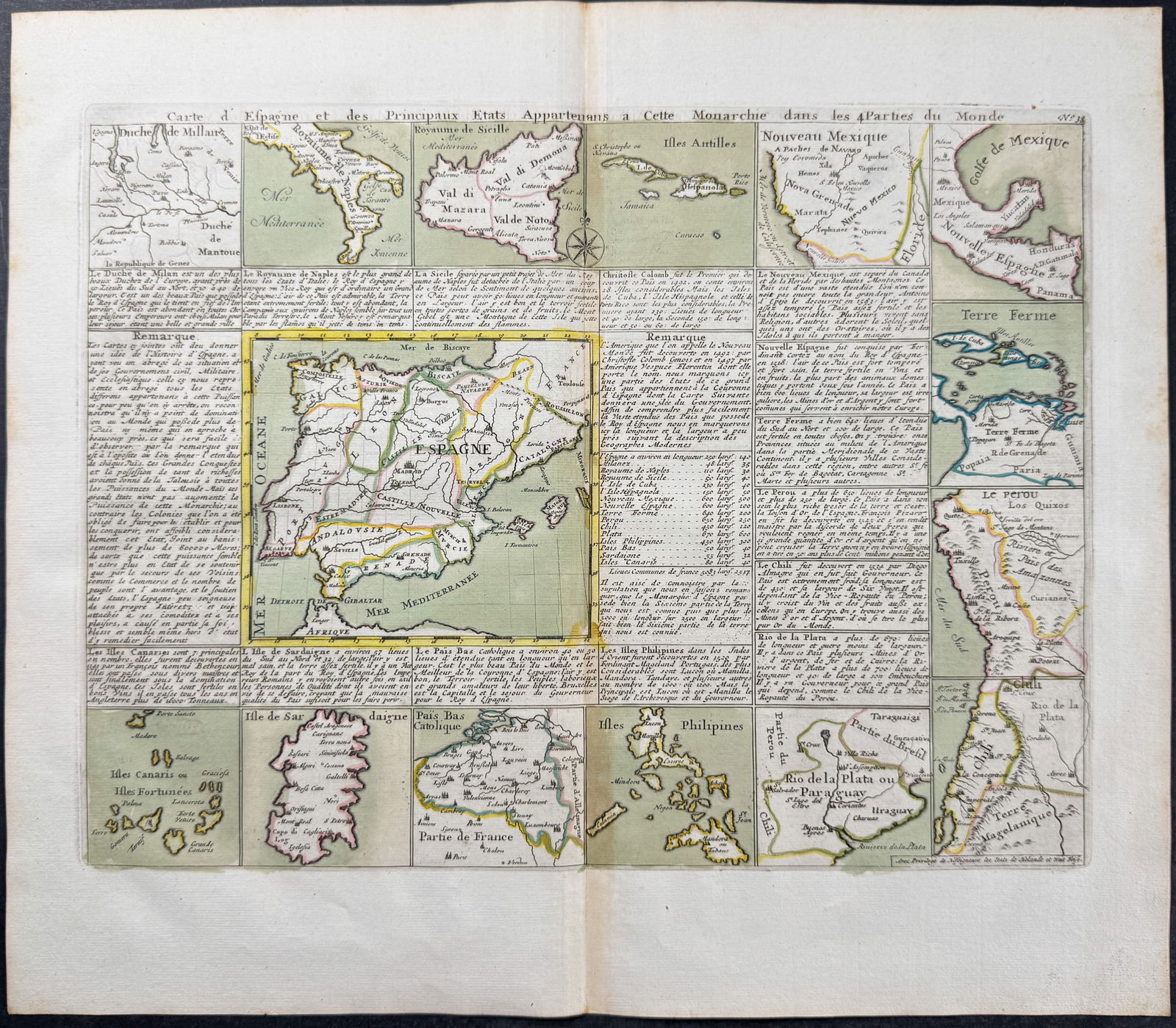 Chatelain - Maps of the Spanish Empire (includes Italy, New Mexico, part of South America, (1 of 1)