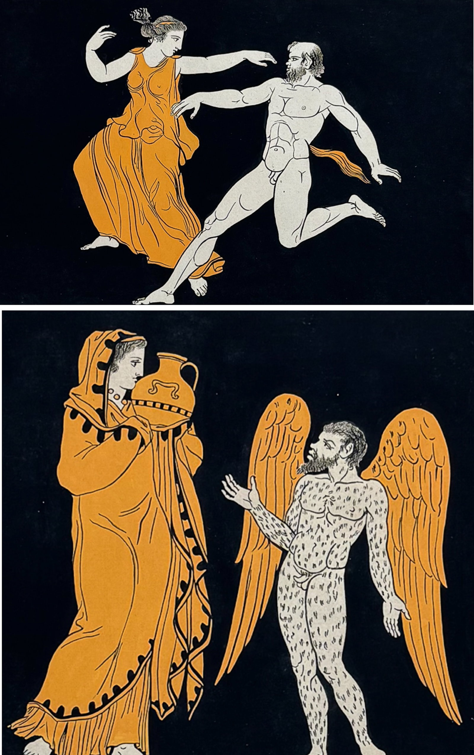 Hamilton - 15 Engravings of Vase Designs and Antiquities: This hand-colored engraving is from Johann Heinrich Wilhelm Tischbein after Sir William Hamilton's collection of vases. The full title reads Recueil de Gravures d'apr?s les Vases Antiques or Collectio