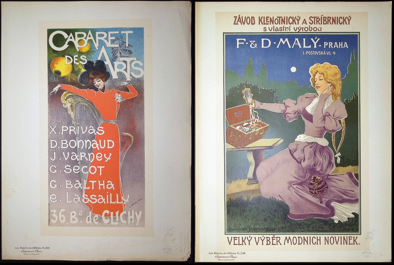 Maitres Affiches - 10 Poster Lithographs: This first edition, folio lithograph after a poster is from Les Maitres de l'Affiche. The work was published by Imprimerie Chaix under the direction of Jules Cheret in Paris between 1896 and 1900. The