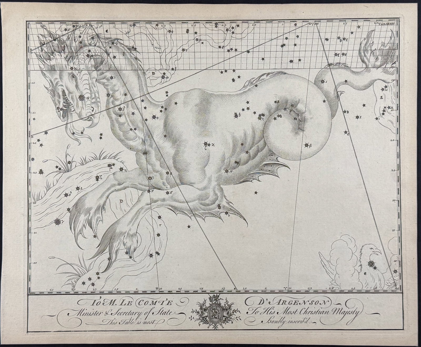 Bevis, Rare - Constellation or Star Chart of Cetus (Sea Monster) (1 of 1)