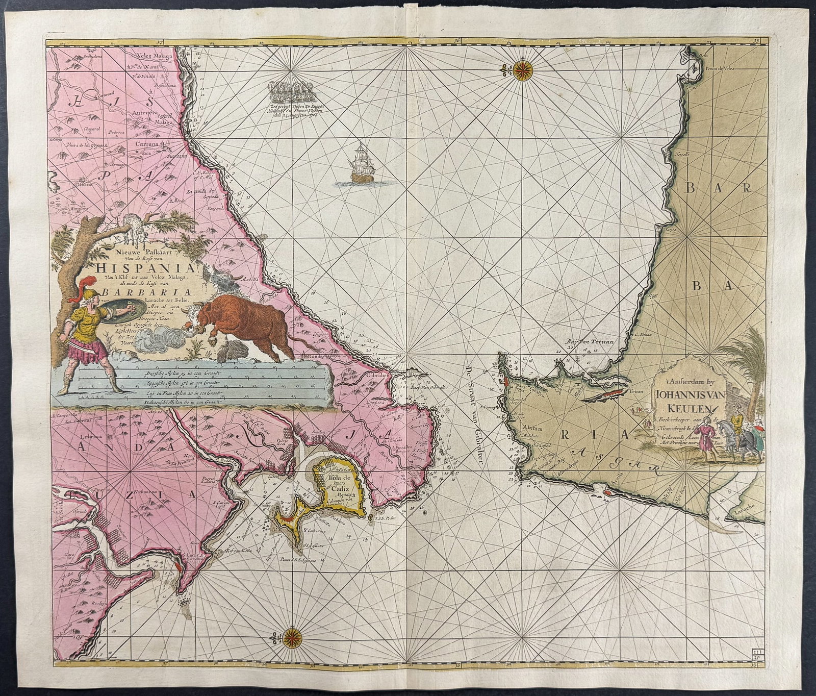 Van Keulen, Rare - Chart of the Strait of Gibraltar (1 of 1)