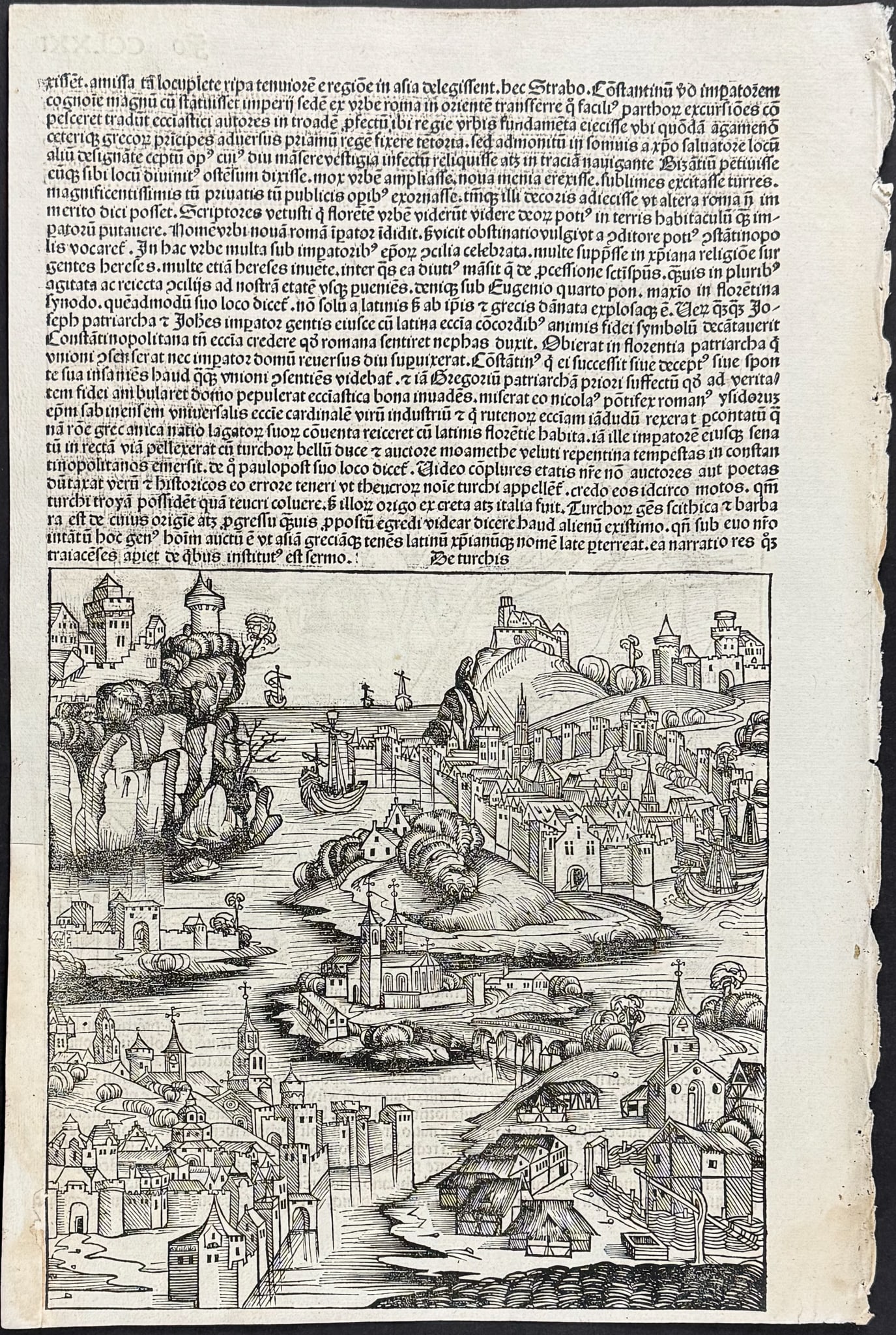 Schedel, pub. 1493 - View of Turkey / Verso: View of Thrace (Tracia) among Bulgaria, Greece, & (1 of 2)