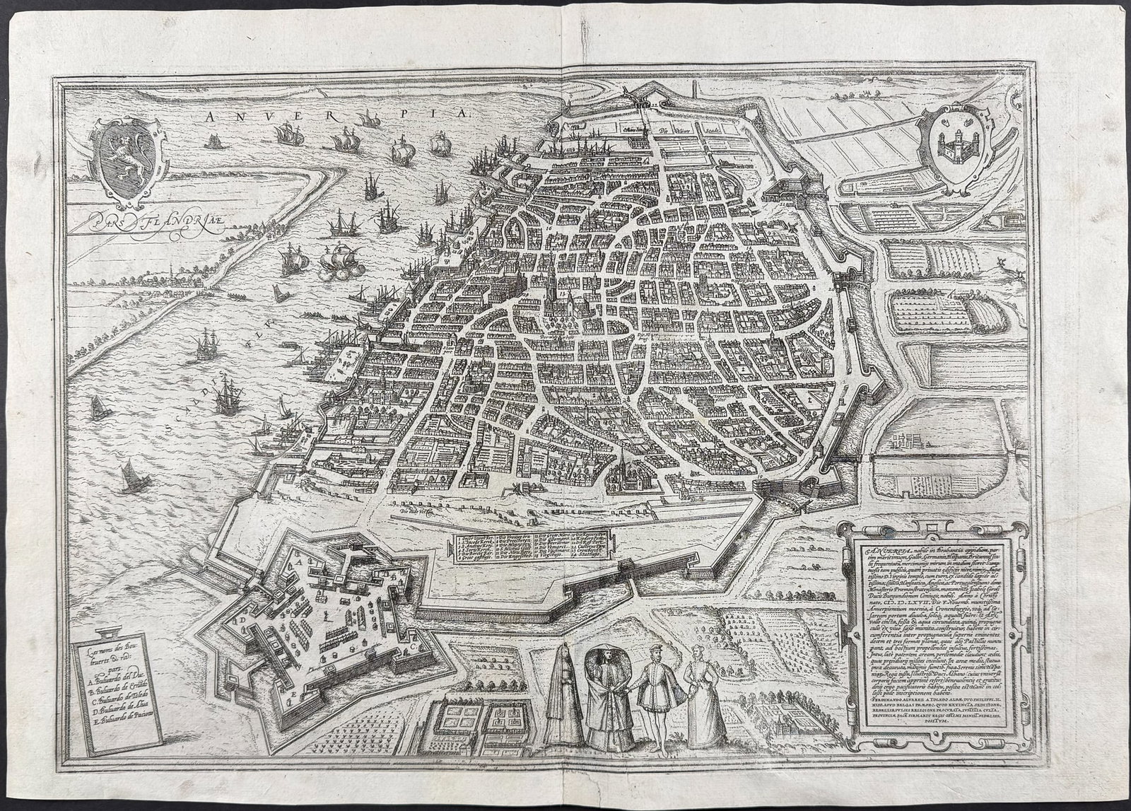 Braun & Hogenberg, pub. 1575 - View of Antwerp, Belgium (1 of 1)