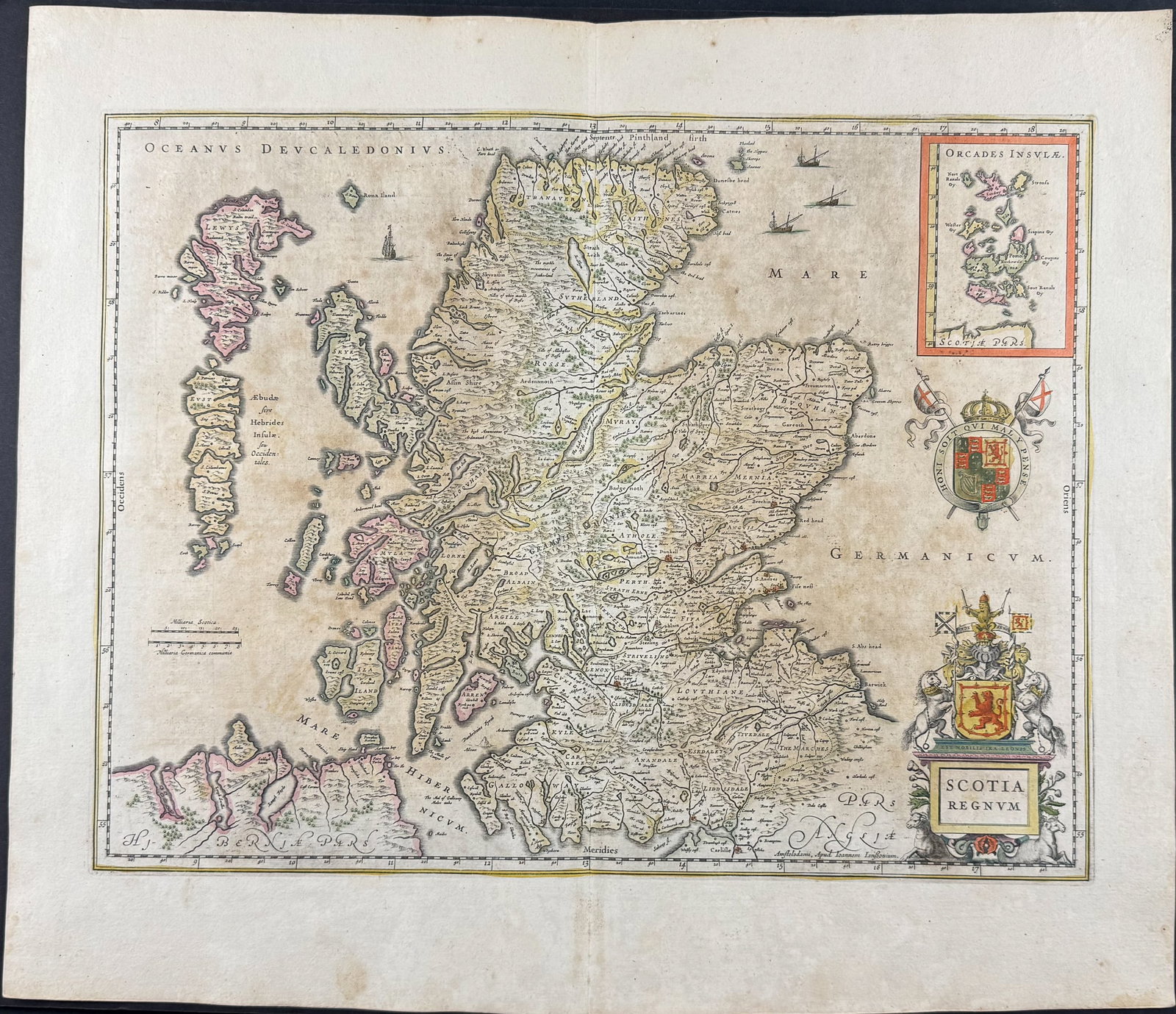 Jansson & Hondius, pub. 1656 - Map of Scotland (1 of 2)