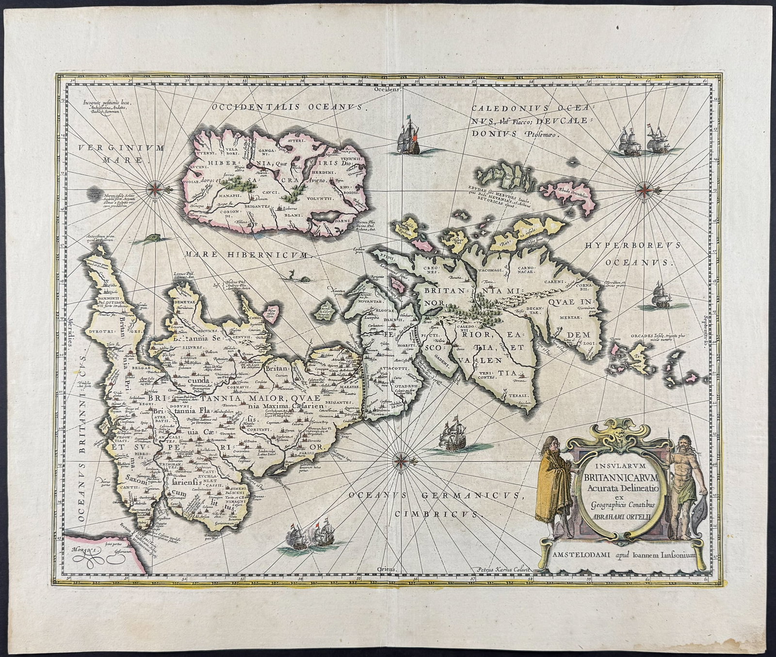 Jansson & Hondius, pub. 1656 - Map of the British Isles (England, Scotland, Ireland) (1 of 2)