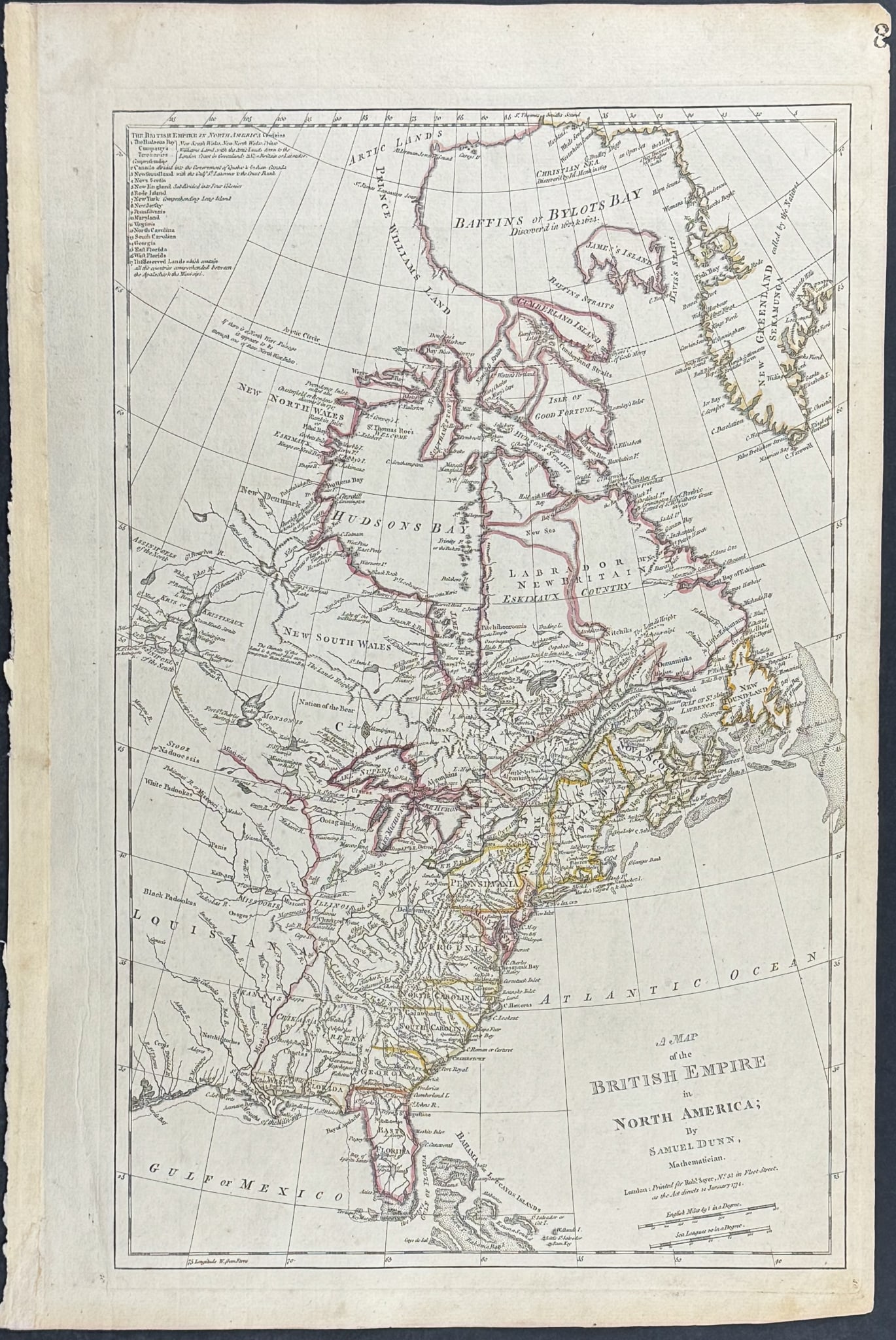 Jefferys, pub. 1775 - A Map of the British Empire in North America (Published January 10, 1774) (1 of 1)