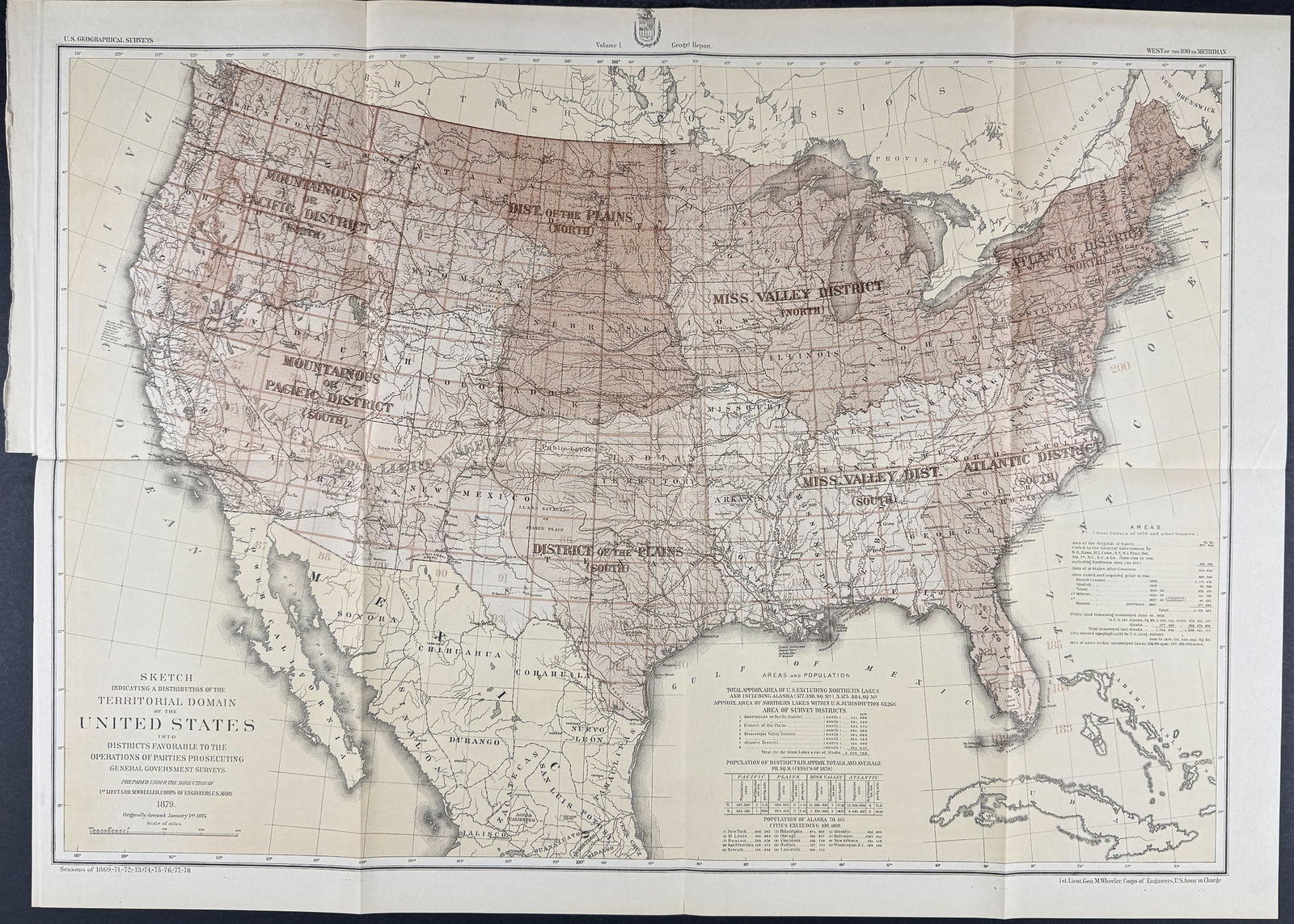 Emory - Map of America: Full title: Sketch Indicating a Distribution of the Territorial Domain of the United States Description of the work: This chromolithograph is from William H. Emory's Report on the United States and Me