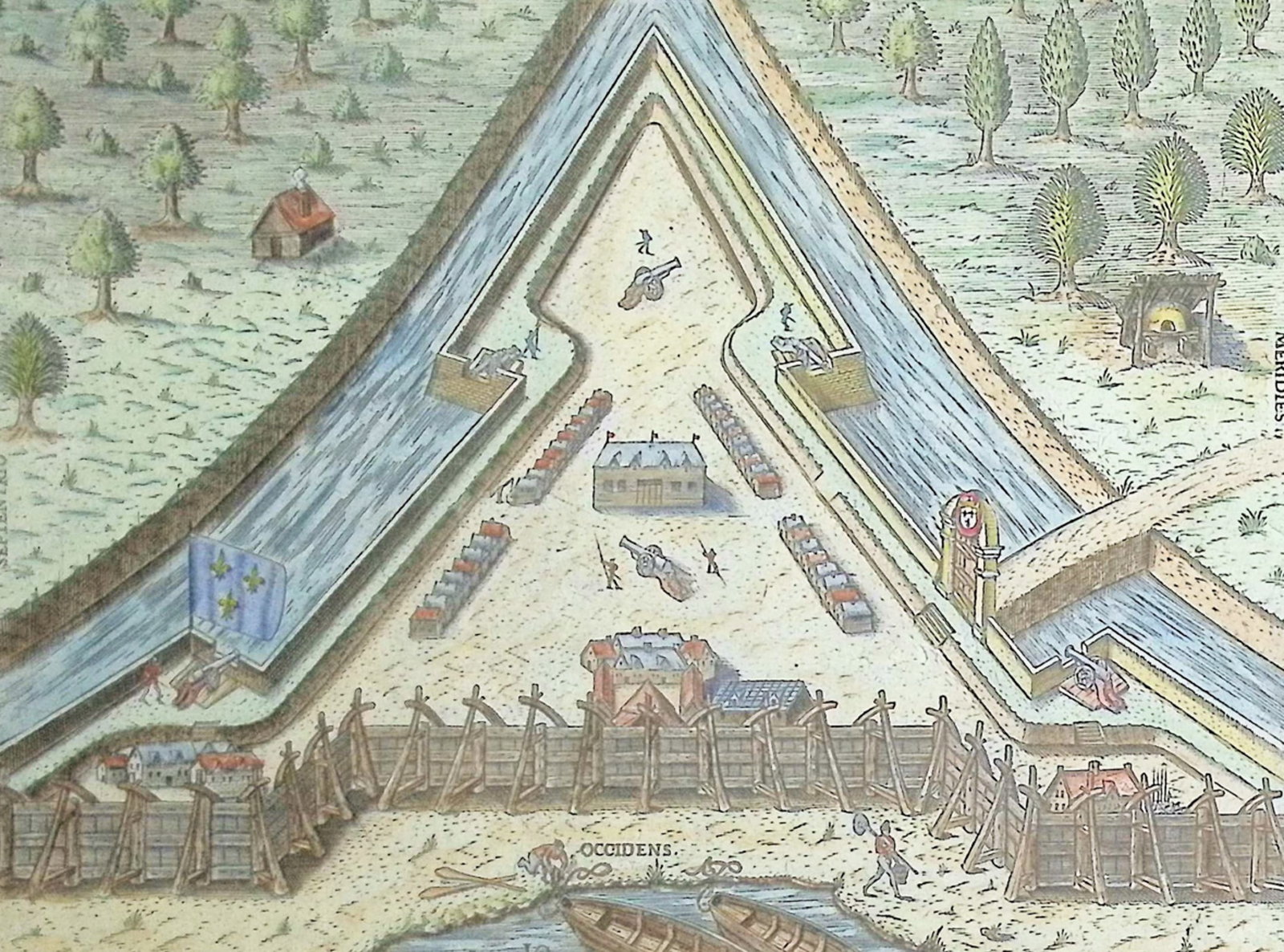 De Bry - Florida - Picture of Fort Caroline (1 of 2)