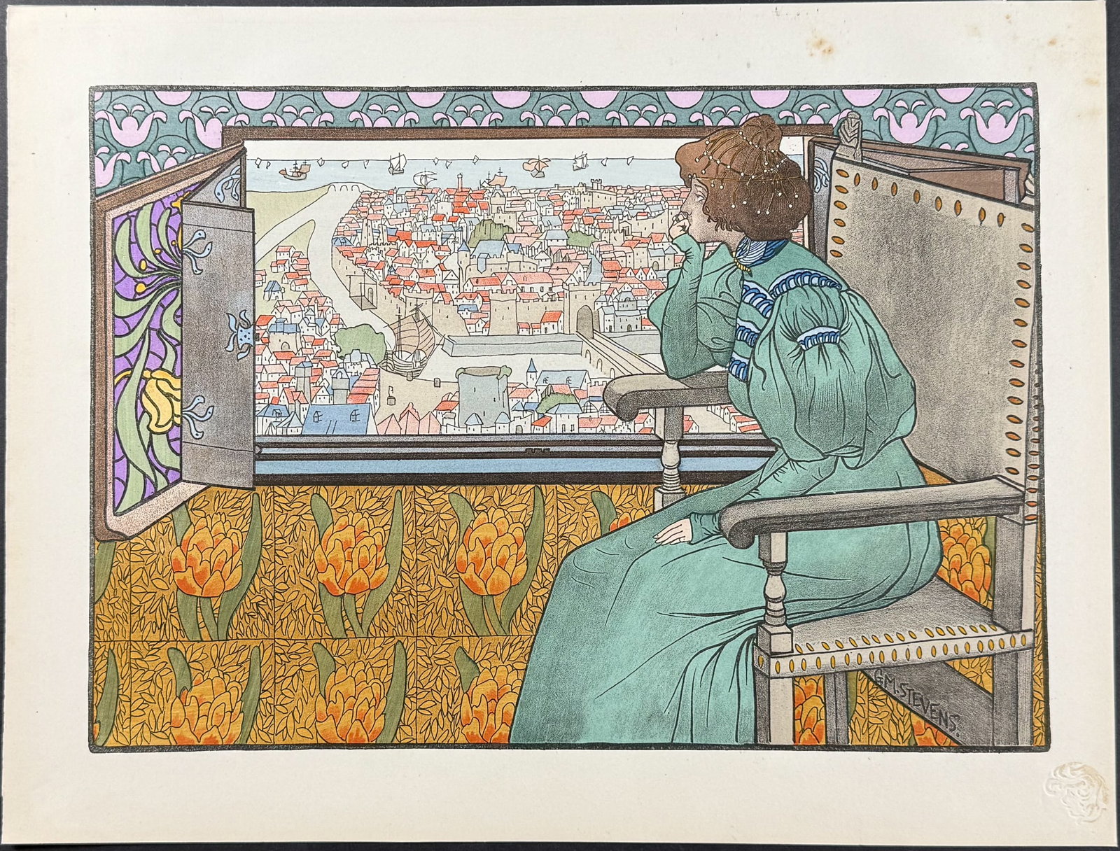 L'Estampe Moderne by Stevens - Solveig: This beautifully illustrated, lithographed poster is from L?Estampe Moderne. The work was published by one of the best printers of the day, Champenois. The lithographs were printed under the