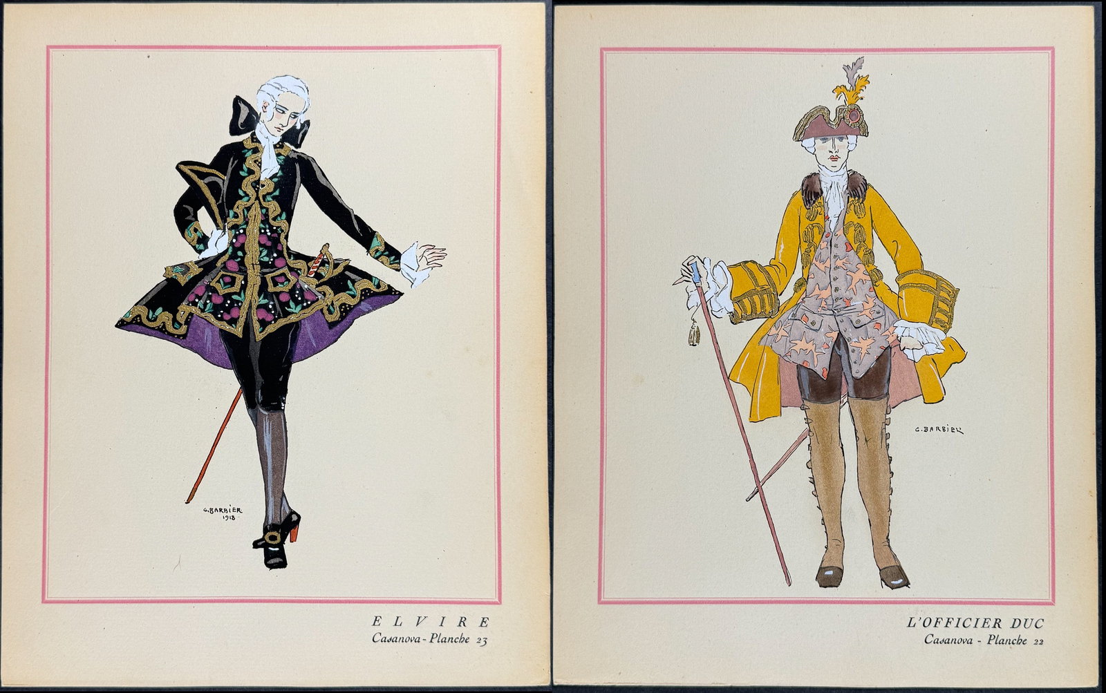 Barbier - Pair of Casanova Costume Pochoirs (1 of 3)