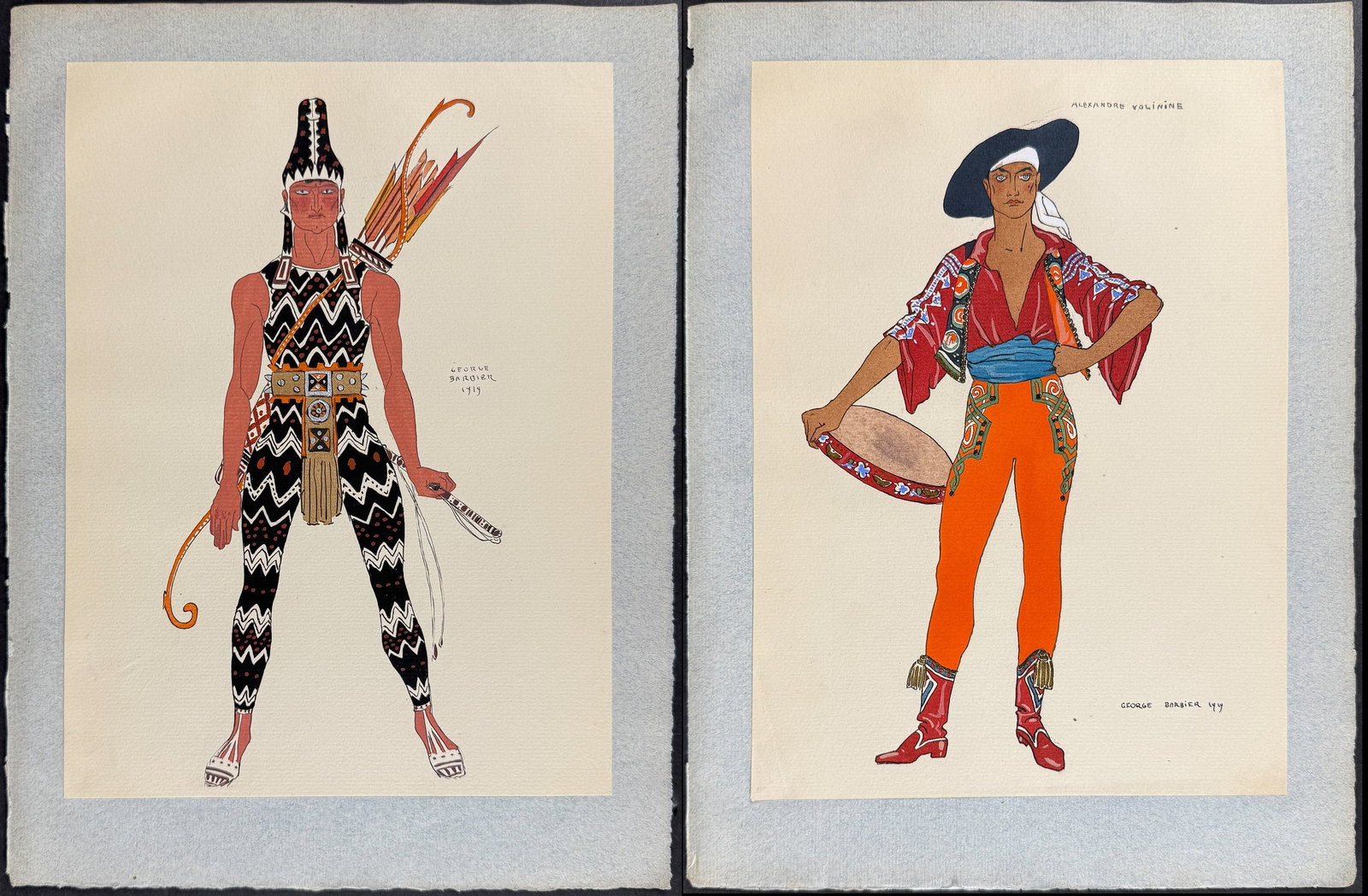 Barbier - Pair of Theater Costume Lithographs (1 of 3)