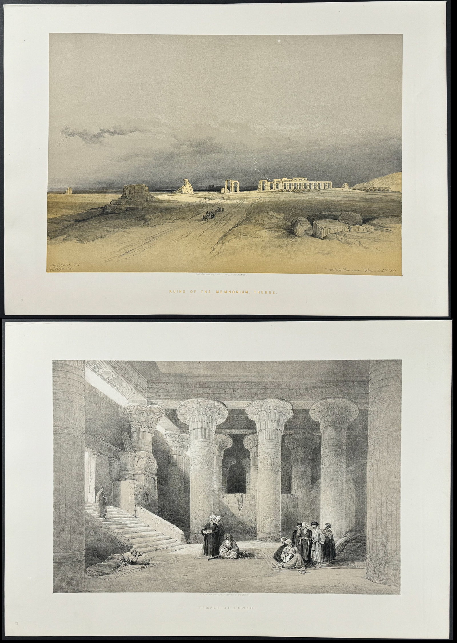 David Roberts - Pair of Lithographs from Holy Land, Syria, Idumea, Arabia, Egypt, & Nubia (1 of 3)