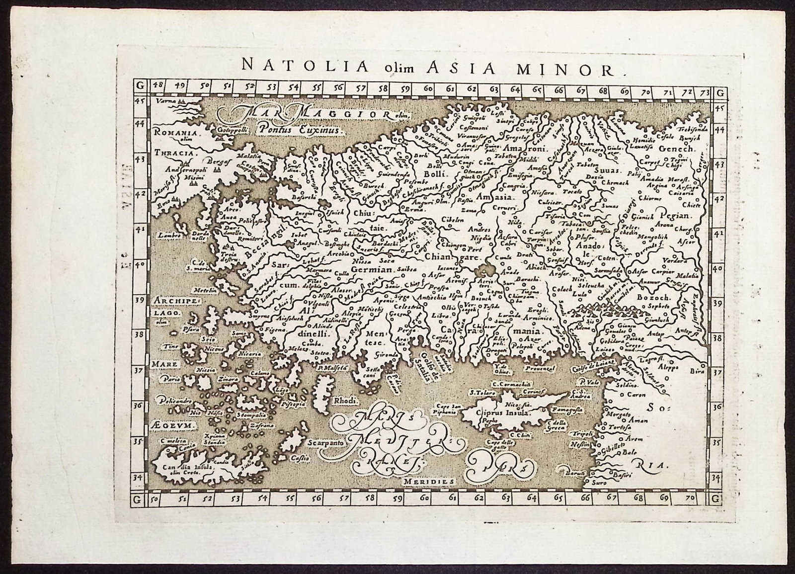 Magini's Ptolemy, pub. 1596 - Map of Turkey (Natolia, Asia Minor) (1 of 1)