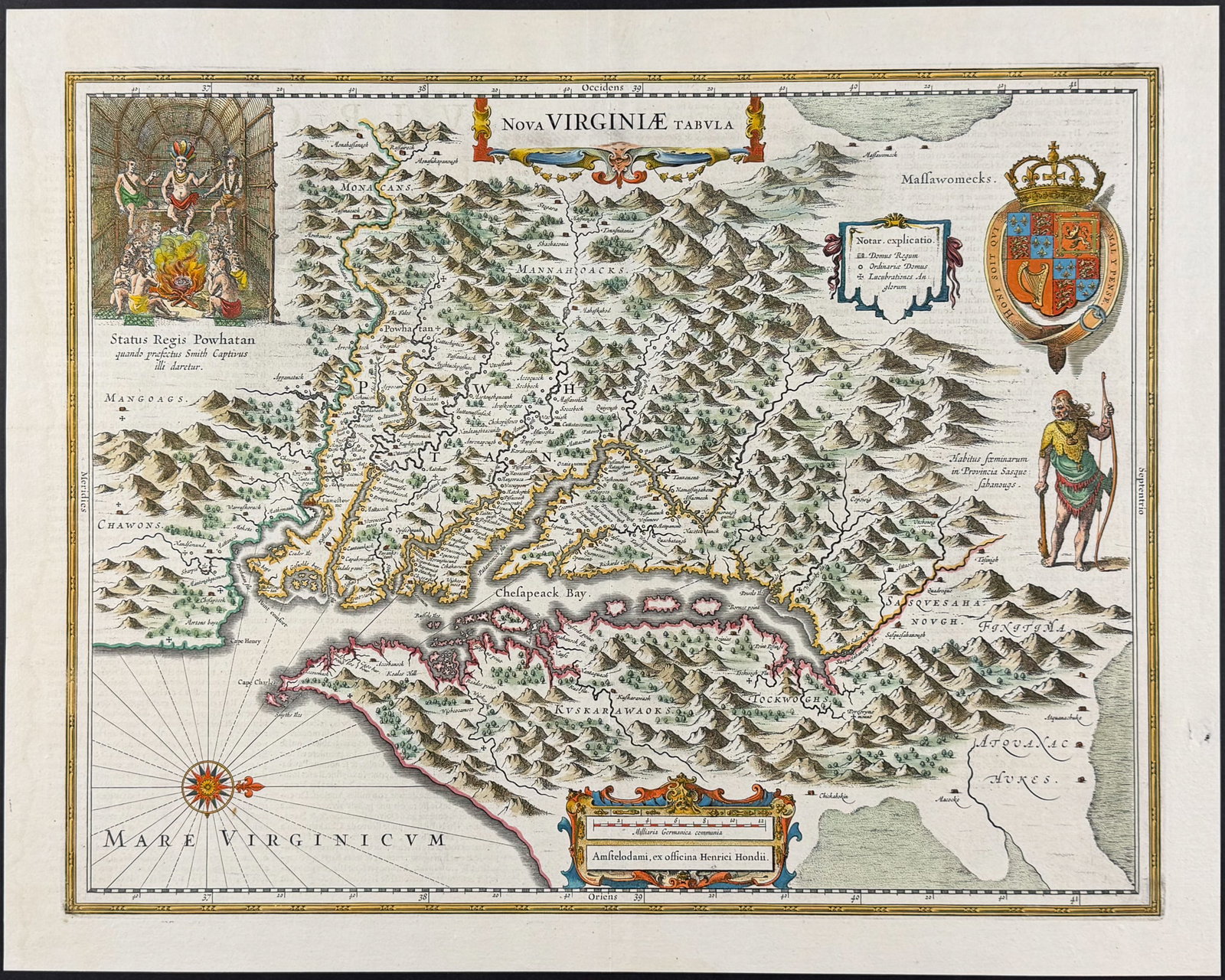 Hondius - Map of Virginia [Nova Virginae Tabula] (1 of 2)