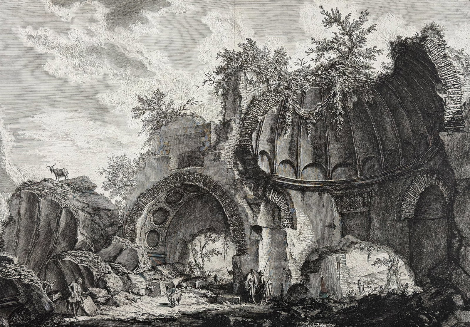 Piranesi - View of the Remains of a Magnificent Sepulchral Structure, with its Ruins [Veduta degli (1 of 2)