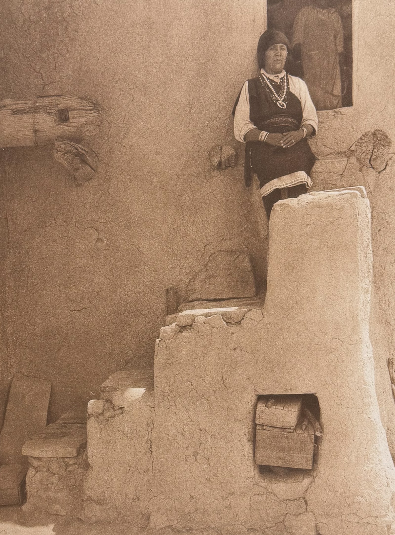 Edward Curtis, Folio - A Paguate Entrance: This moving photogravure in folio size is from Edward Curtis's The North American Indian being a Series of Volumes Picturing and Describing the Indians of the United States and Alaska. Edited by Frede