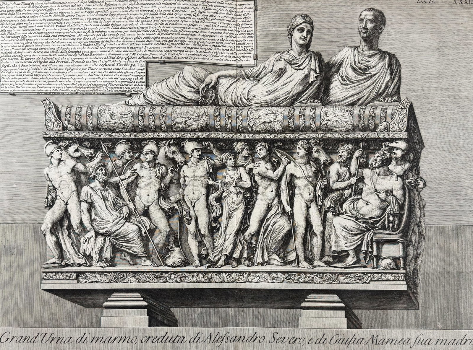 Piranesi - Large Marble Urn, believed to belong to Alexander Severus and Julia Mamaea, his mother (1 of 2)