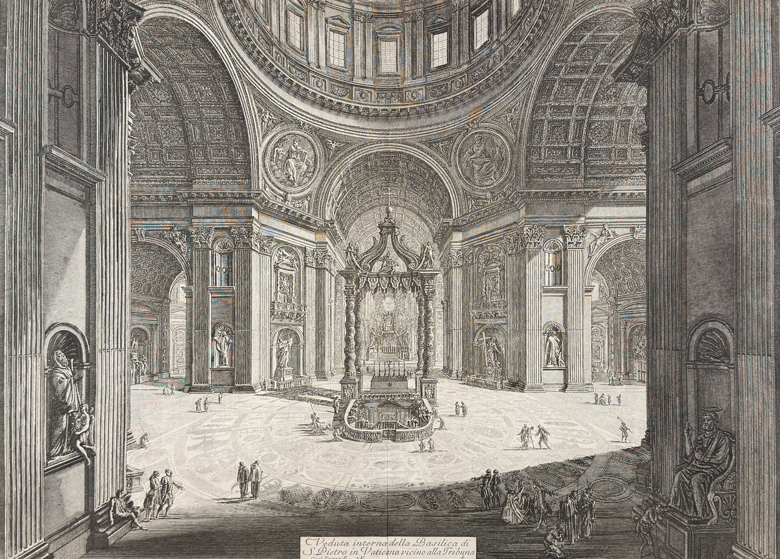 Piranesi, Folio - Interior view of St. Peter?s Basilica in the Vatican near the tribune [Veduta (1 of 2)