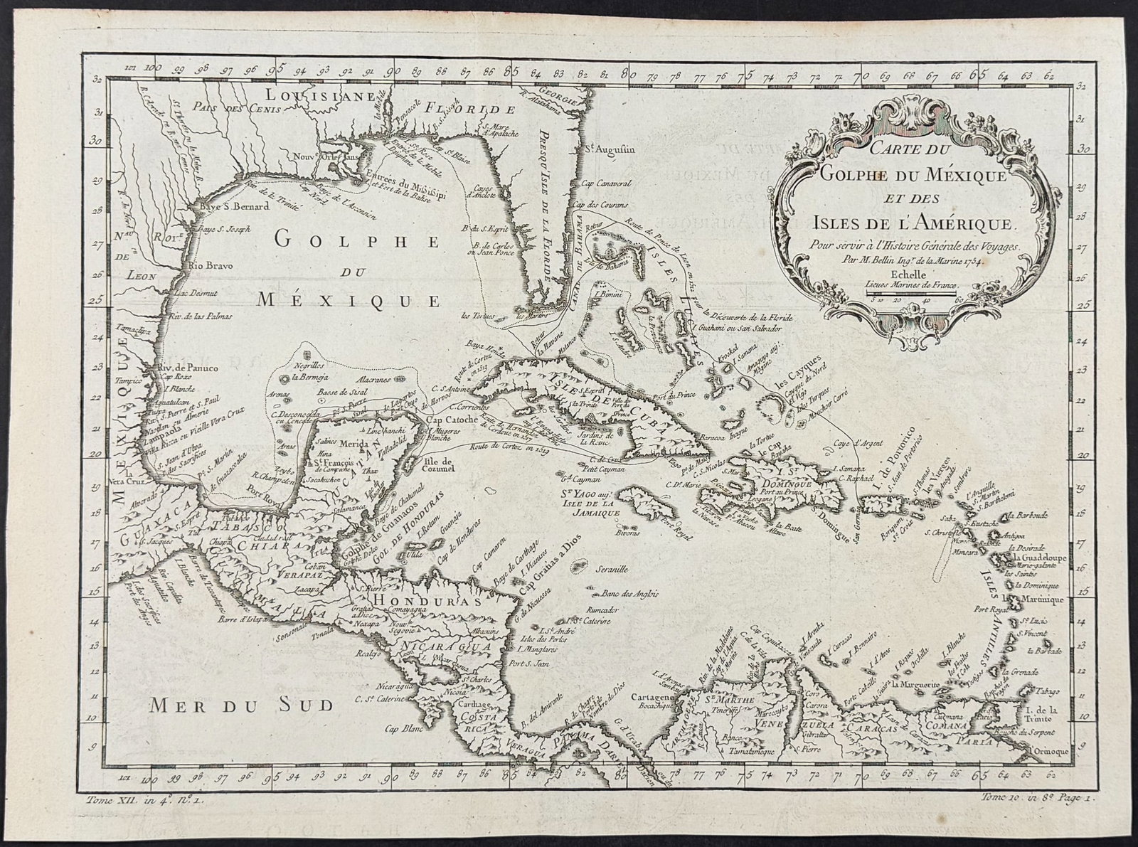 Prevost - Map of the Southeast of North America (Florida, Louisiana, part of Mexico & Central (1 of 1)