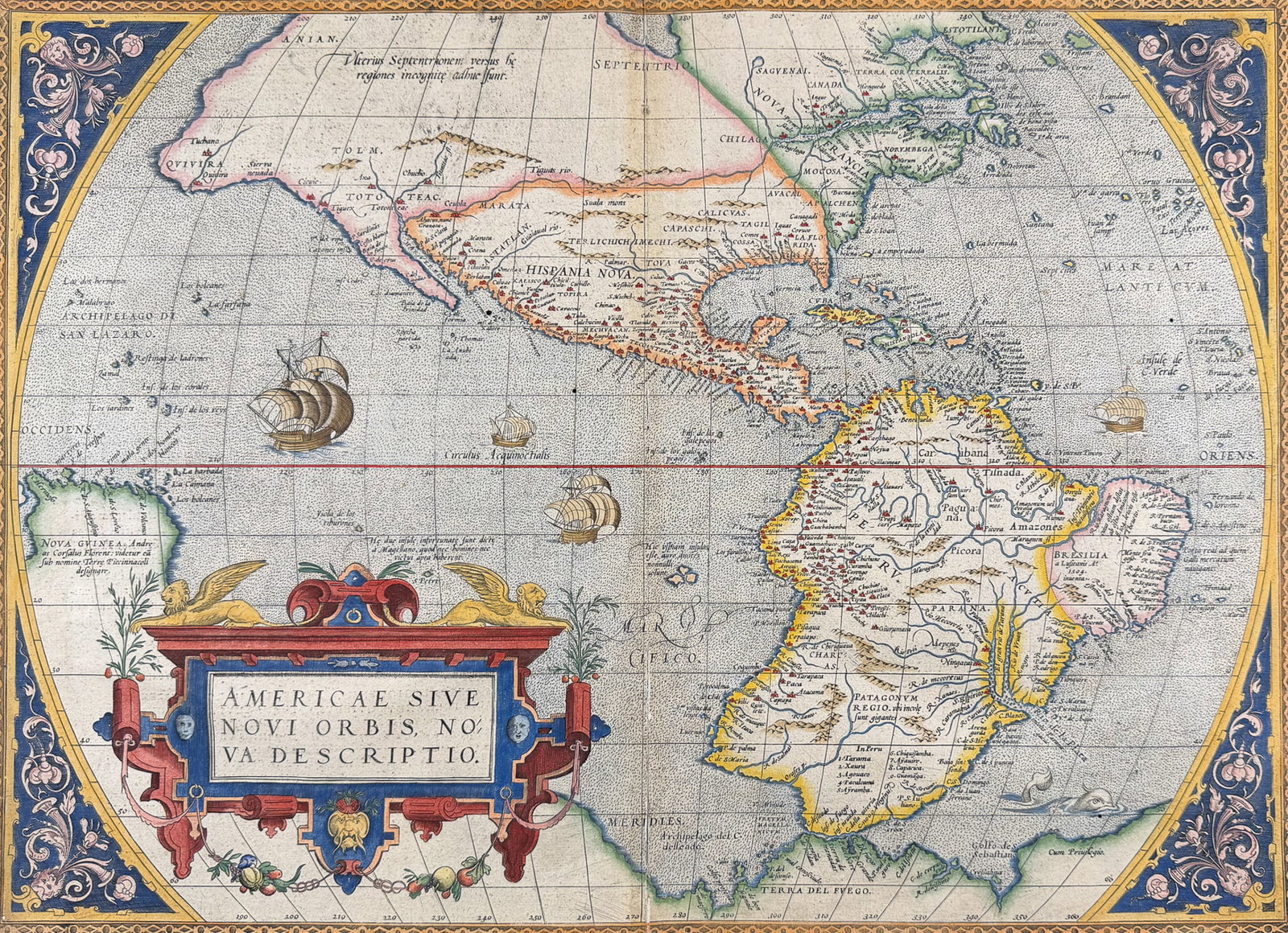 Ortelius, pub. 1575 - Map of the Americas (1 of 3)