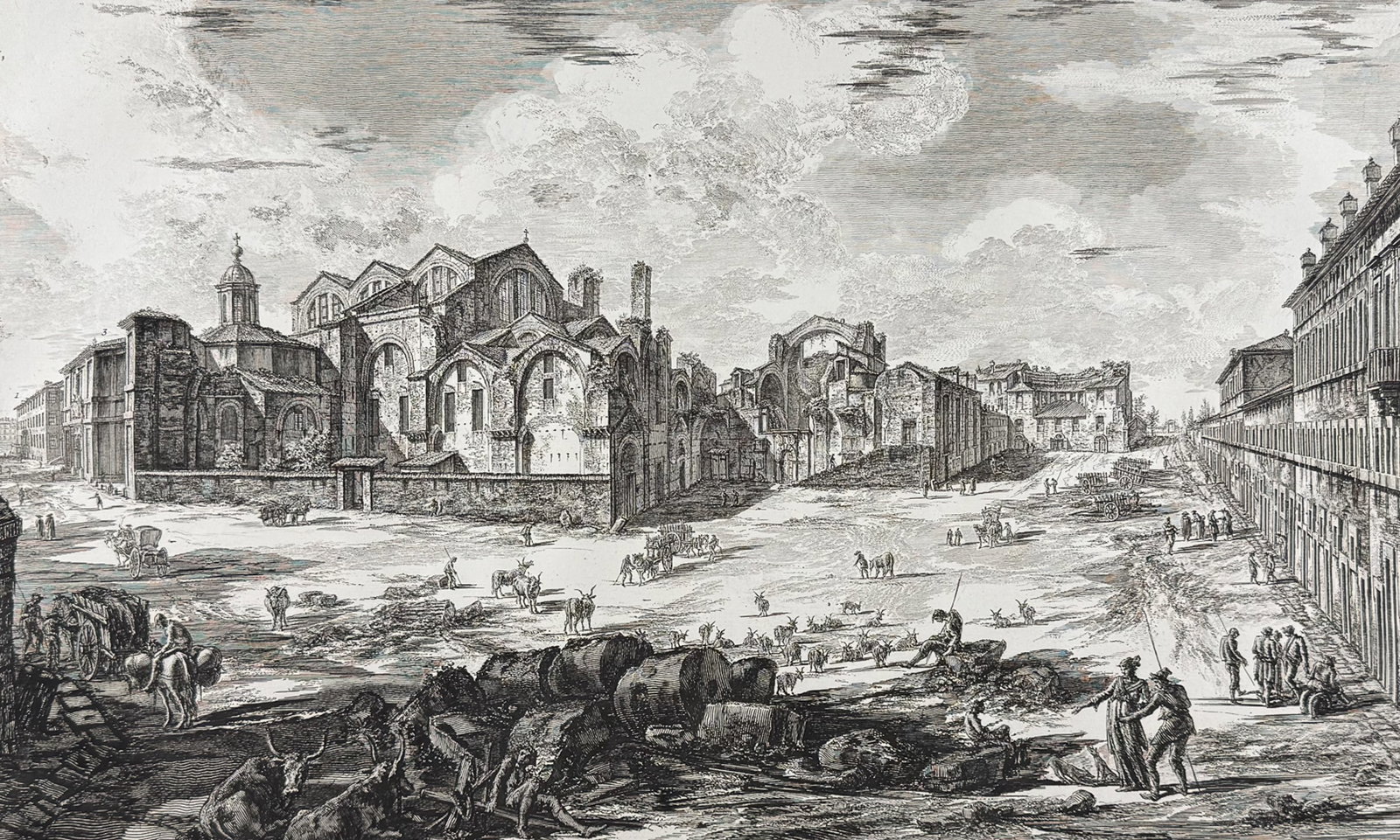Piranesi, Folio - View of the upper remains of the Baths of Diocletian [Veduta degli avanzi (1 of 2)