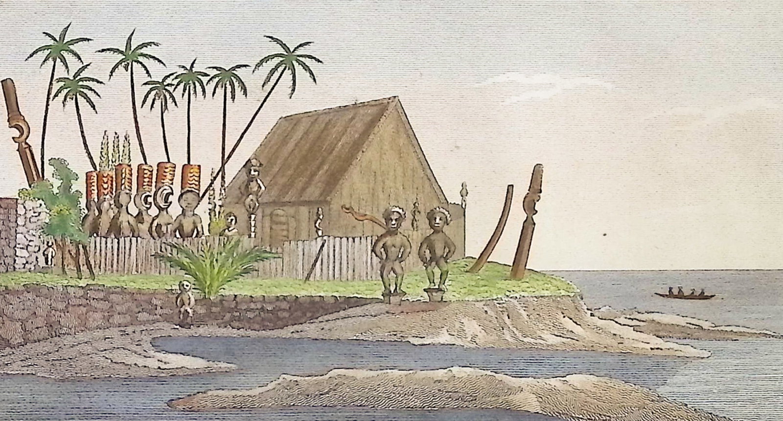 Ellis, Hawaii - The Depository of the Kings of Hawaii, adjoining the Place of Refuge at Honaunau (1 of 2)