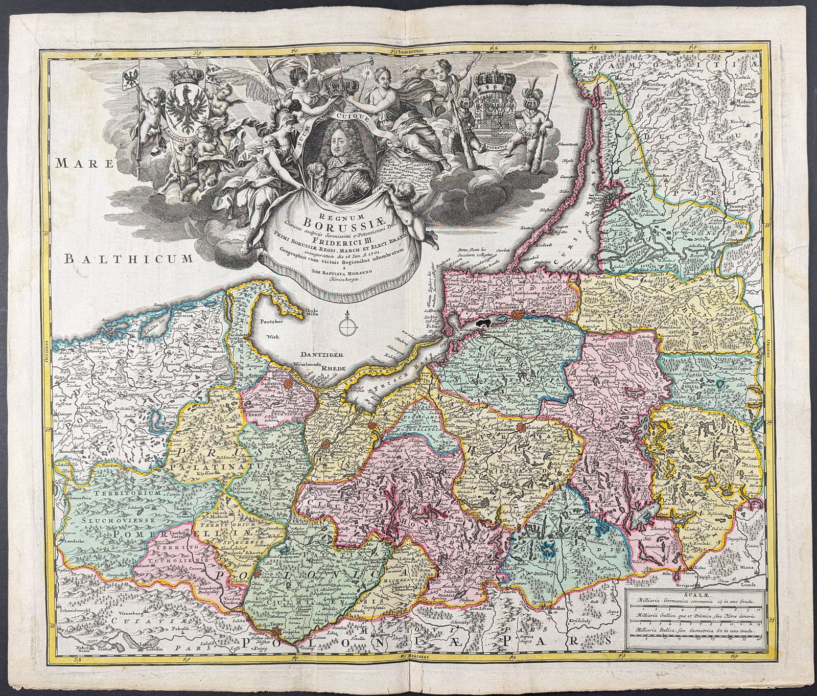 Visscher - Map of the Baltic Coast with Northern Poland (Borussiae), Konigsburg (Kaliningrad), and: This exceptional map with beautiful original hand-coloring is from the Visscher family's "Atlas minor sive totius orbis terrarum contracta delineat ex conatibus." The map available is from a composite