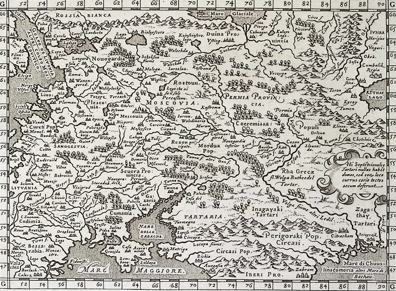 Cernoti & Magini's Ptolemy, pub. 1597 - Map of Moscow, Russia (1 of 2)