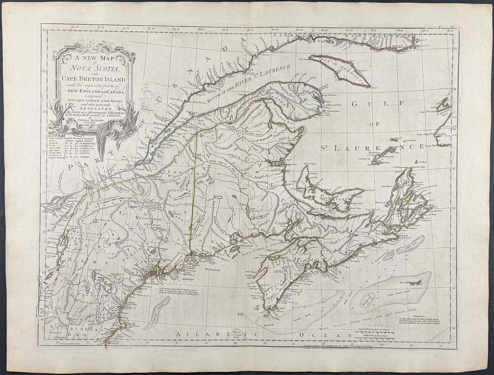 Jefferys, pub. 1775 - A New Map of Nova Scotia and Cape Breton Island with the Adjacent Parts of New (1 of 1)