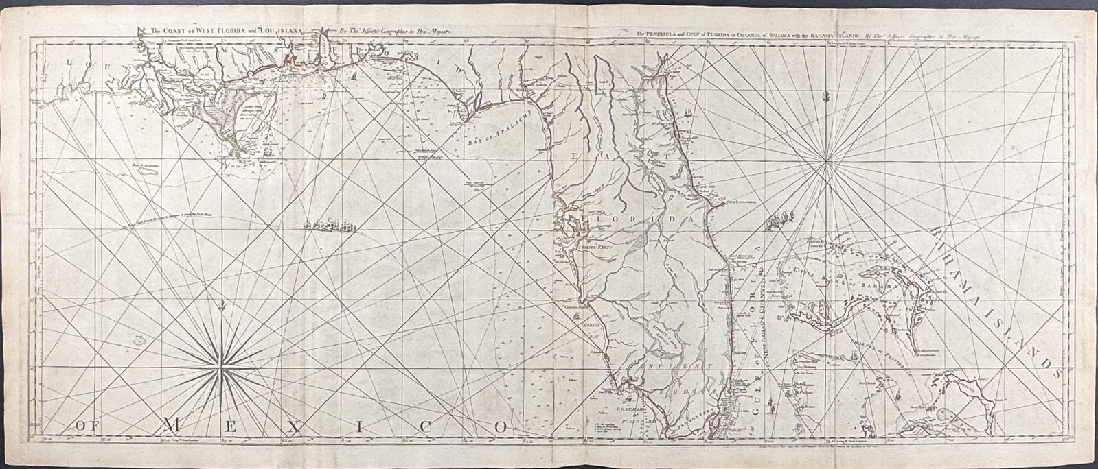 Jefferys, pub. 1775 - The Coast of West Florida and Louisiana ... The Peninsula and Gulf of Florida (1 of 1)
