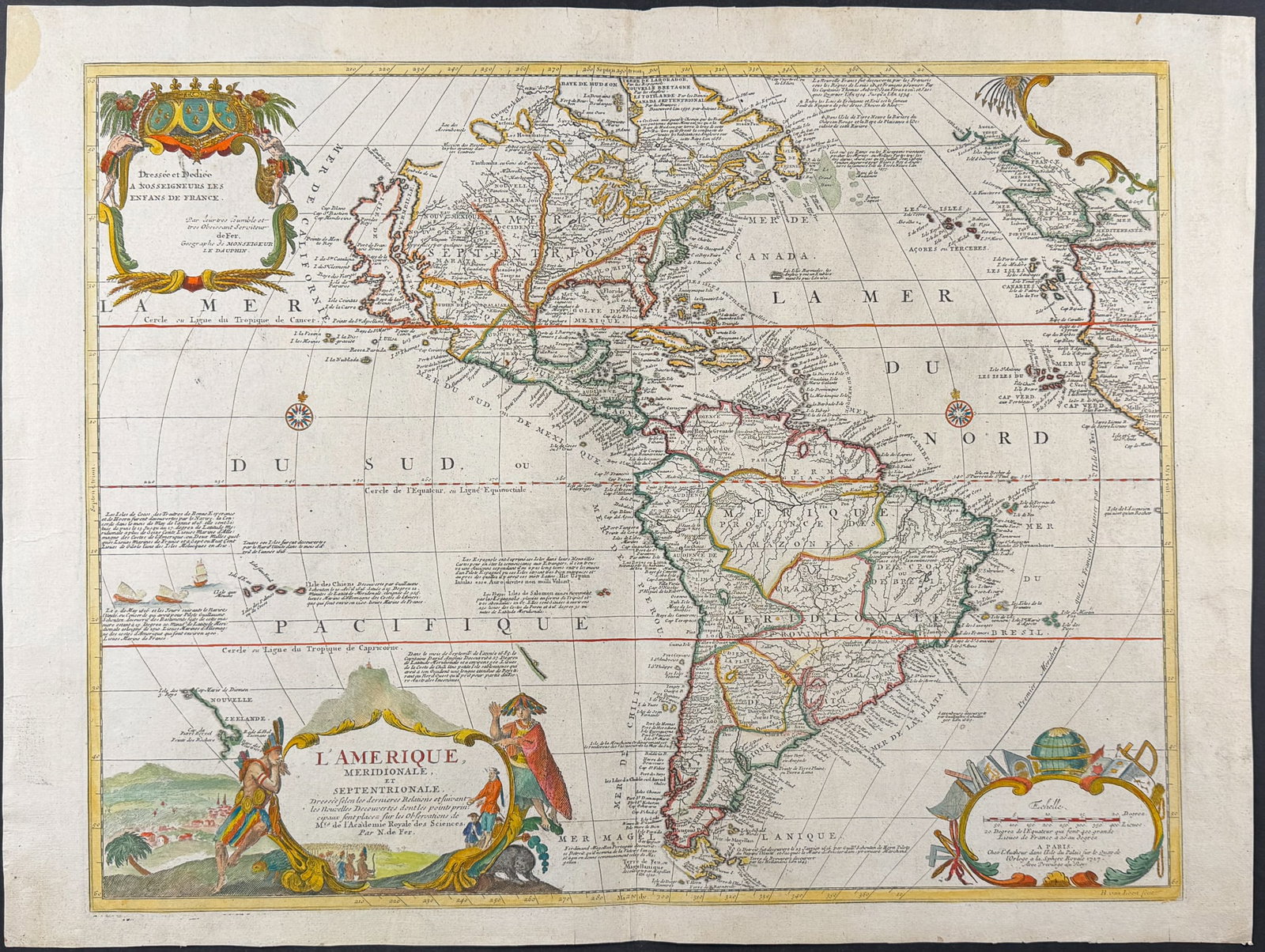 De Fer - Map of the Americas [L?Amerique, Meridionale, et Septentrionale] (1 of 2)