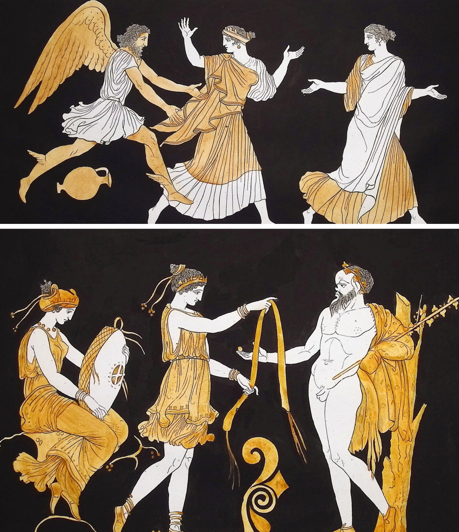 Hamilton - 4 Engravings of a Painting from a Grecian Vase (1 of 7)