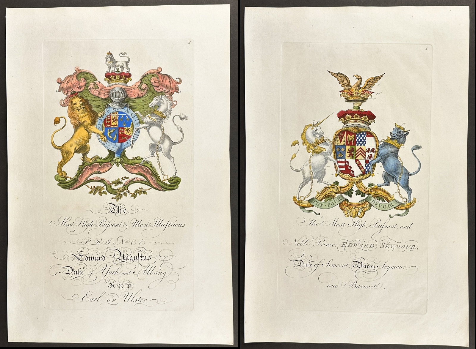 Edmondson - 4 Engravings of Family Crests or Shields (1 of 5)