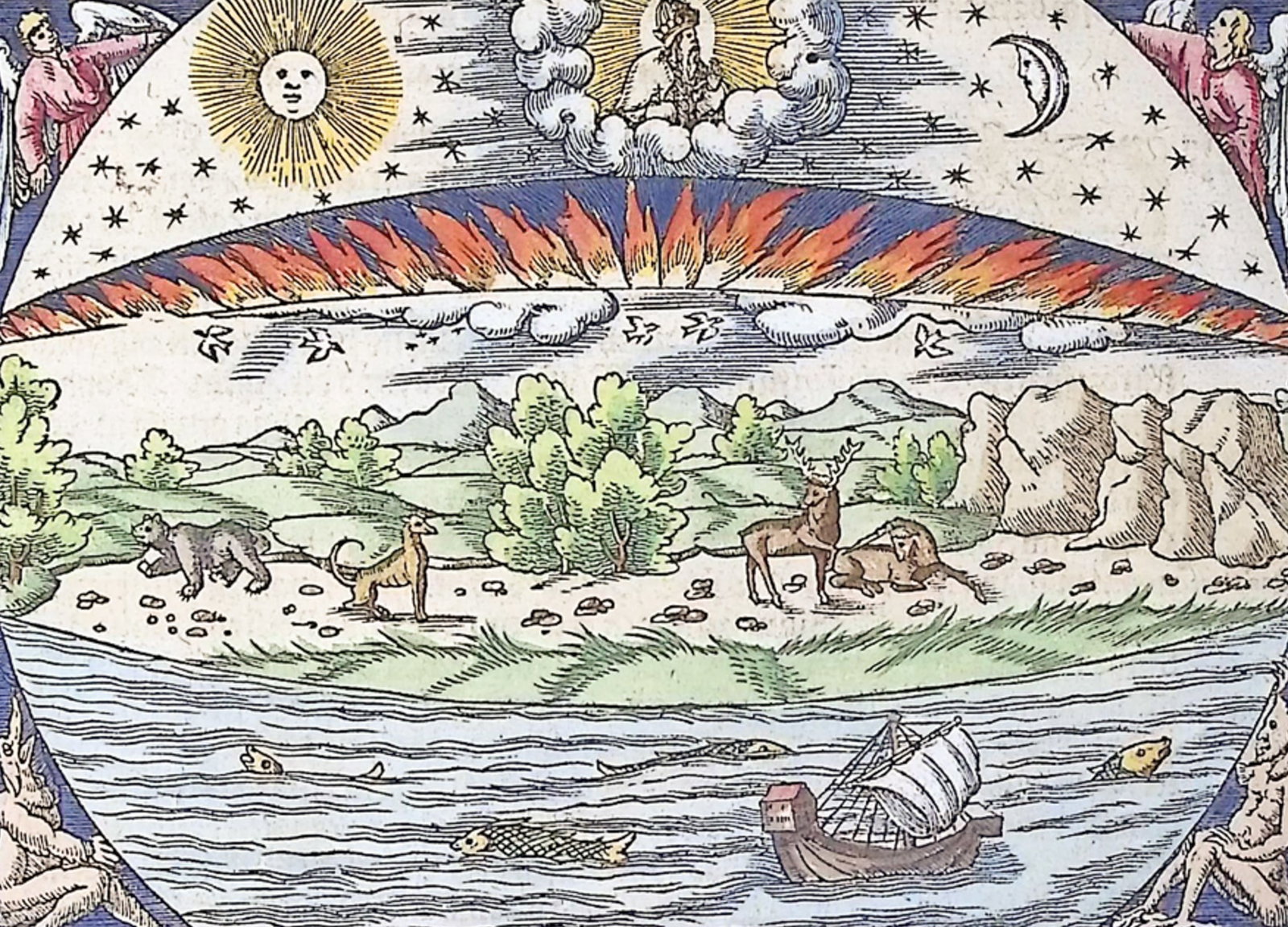 Munster, pub. 1598 - God Creating the Universe, Genesis (1 of 2)
