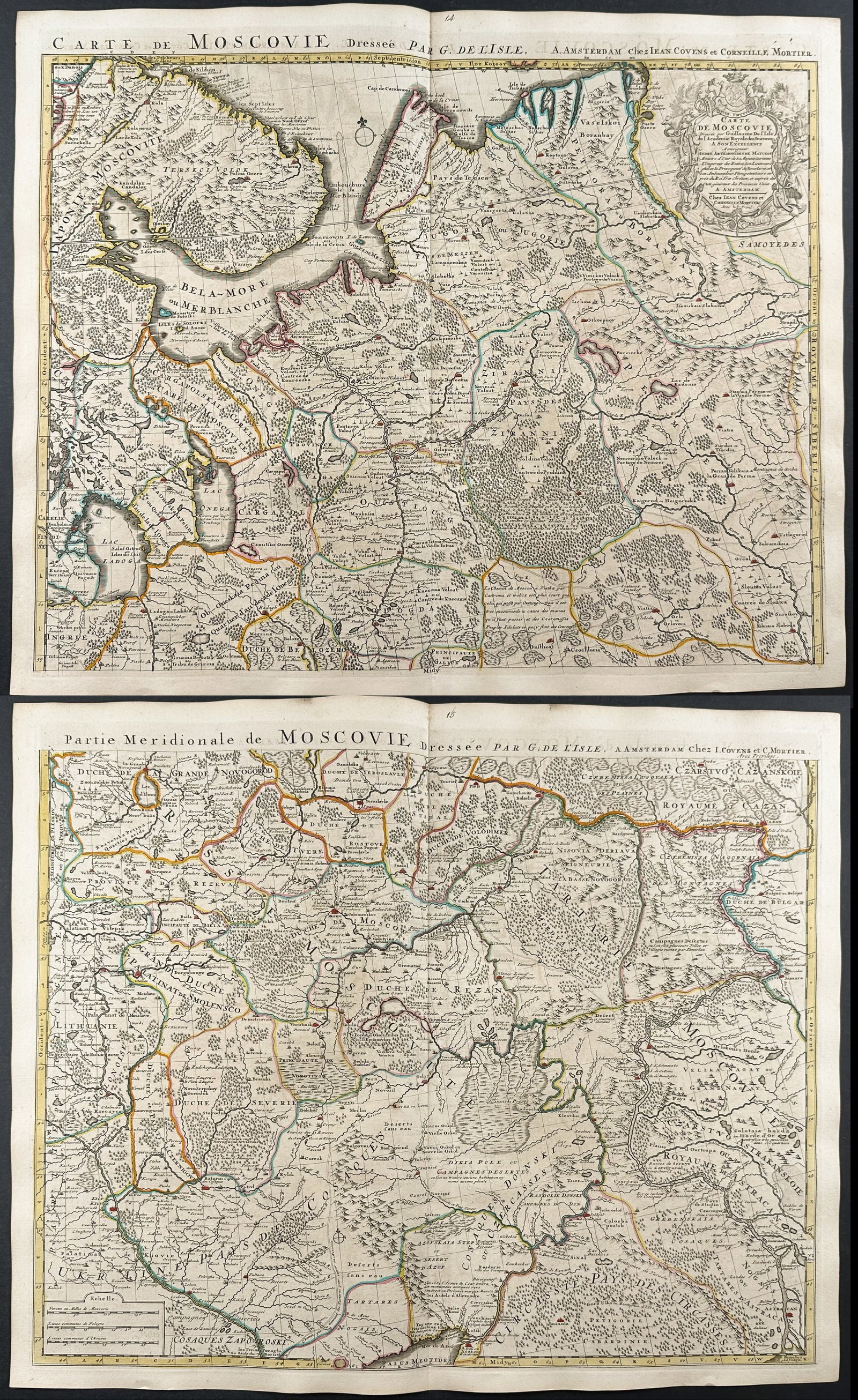De L'Isle - Pair of Maps of Russia, Moscow, Ukraine (1 of 3)