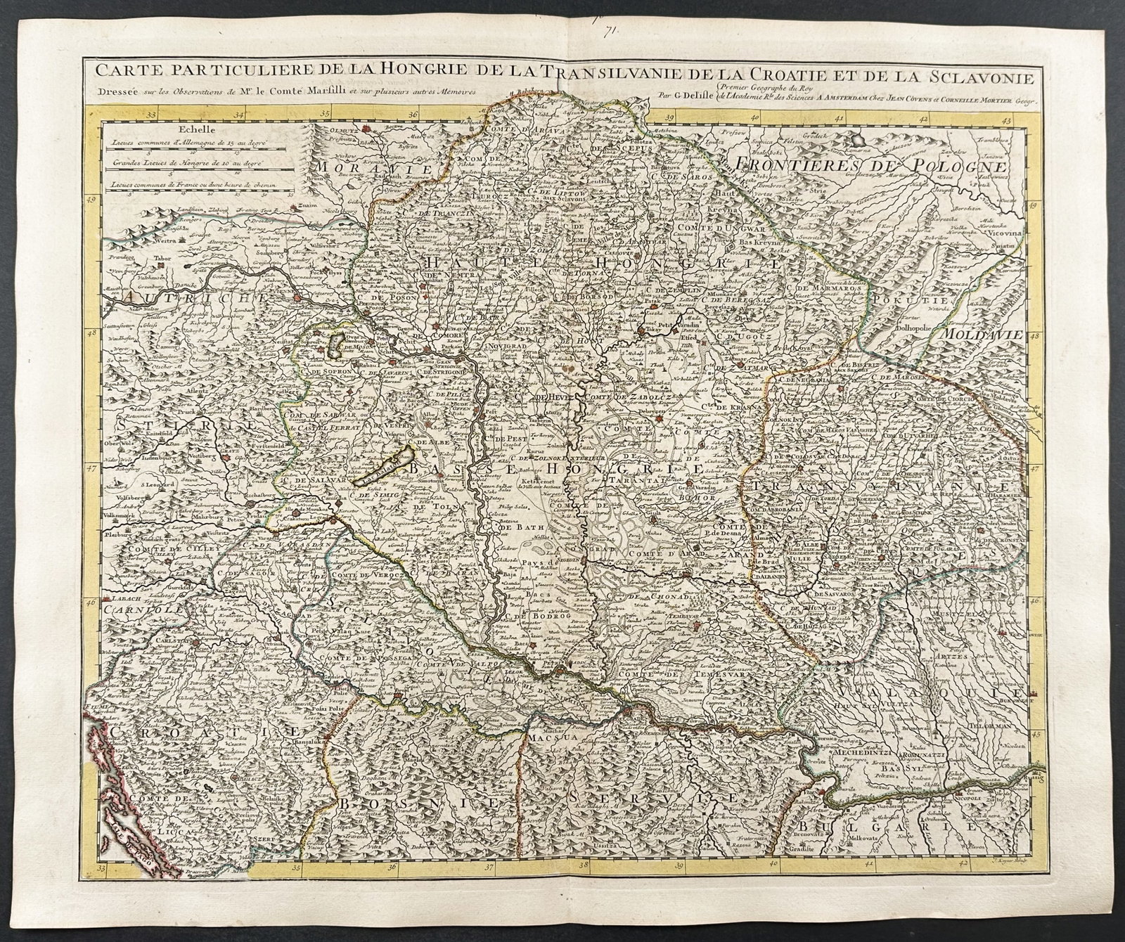 De L'Isle - Map of Hungary, Transylvania, Croatia (1 of 1)
