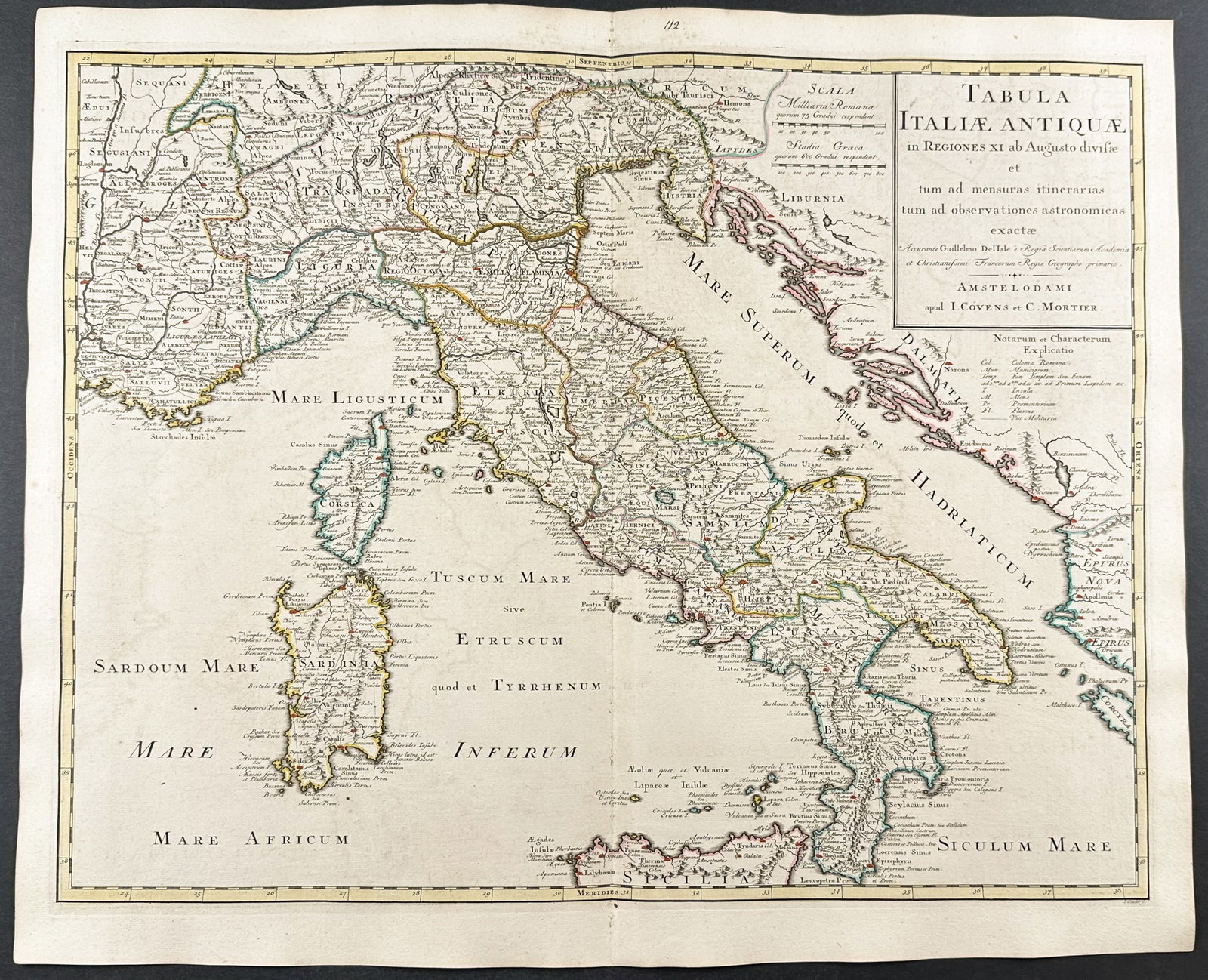 De L'Isle - Map of Ancient Italy: This historic map with original outline color is from Guillaume de l'Isle (Delisle)'s atlas entitled New atlas containing all the parts of the world, where the Empires, Monarchies, Kingdoms, States, R
