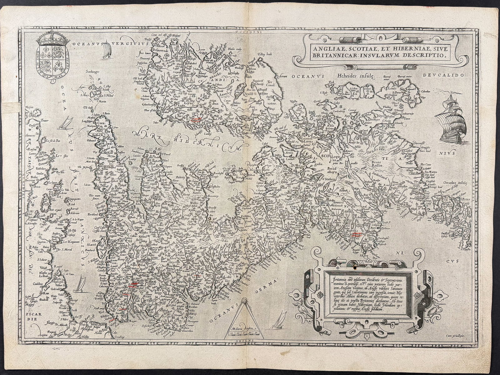 Ortelius, pub. 1575 - Map of the British Isles (England, Scotland, Ireland) (1 of 2)