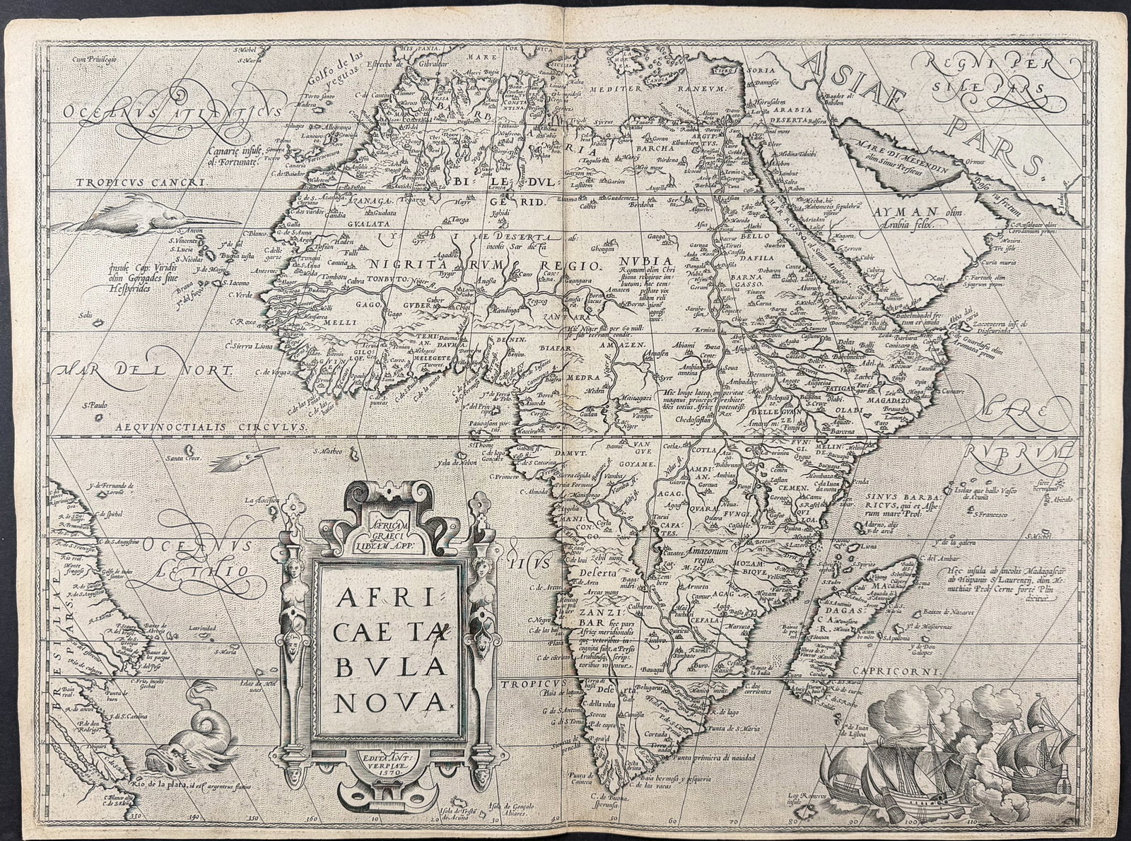 Ortelius, pub. 1575 - Map of Africa (1 of 2)
