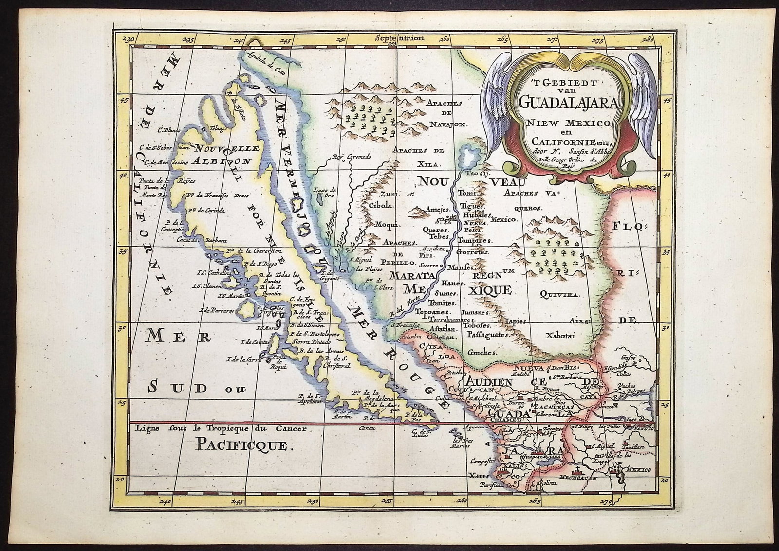 De La Croix - Map of California as an Island (after Sanson's first Map of California as an Island): This fascinating engraving is Antoine Pherotee de la Croix?s Geographia Universalis. This is the German edition fully titled Allgemeine Welt-Beschreibung nach neuer Art und Weise ? Darinnen ersichtlic