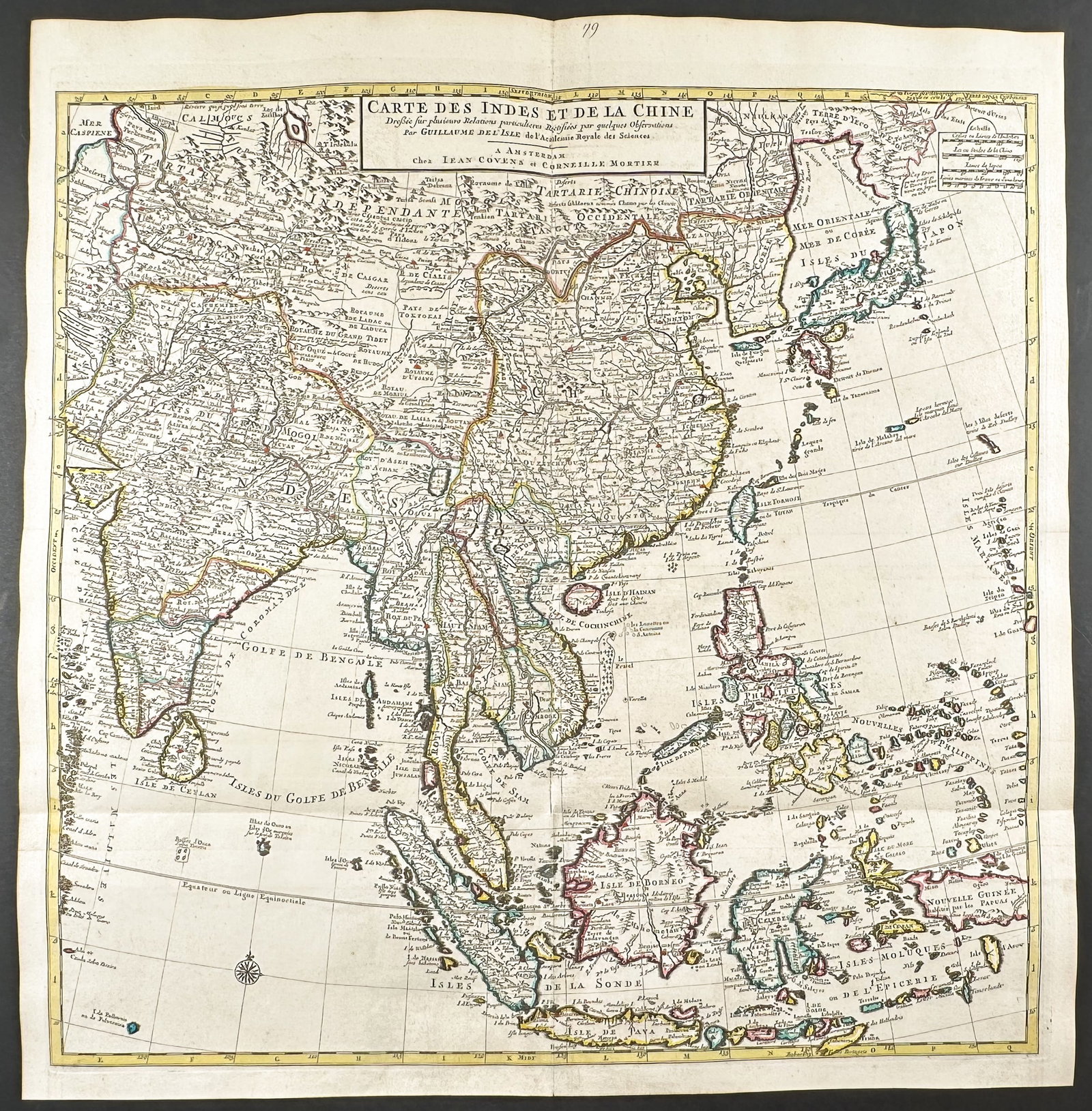 De L'Isle - Map of Eastern Asia with India, China, Japan, & East Indies (1 of 1)