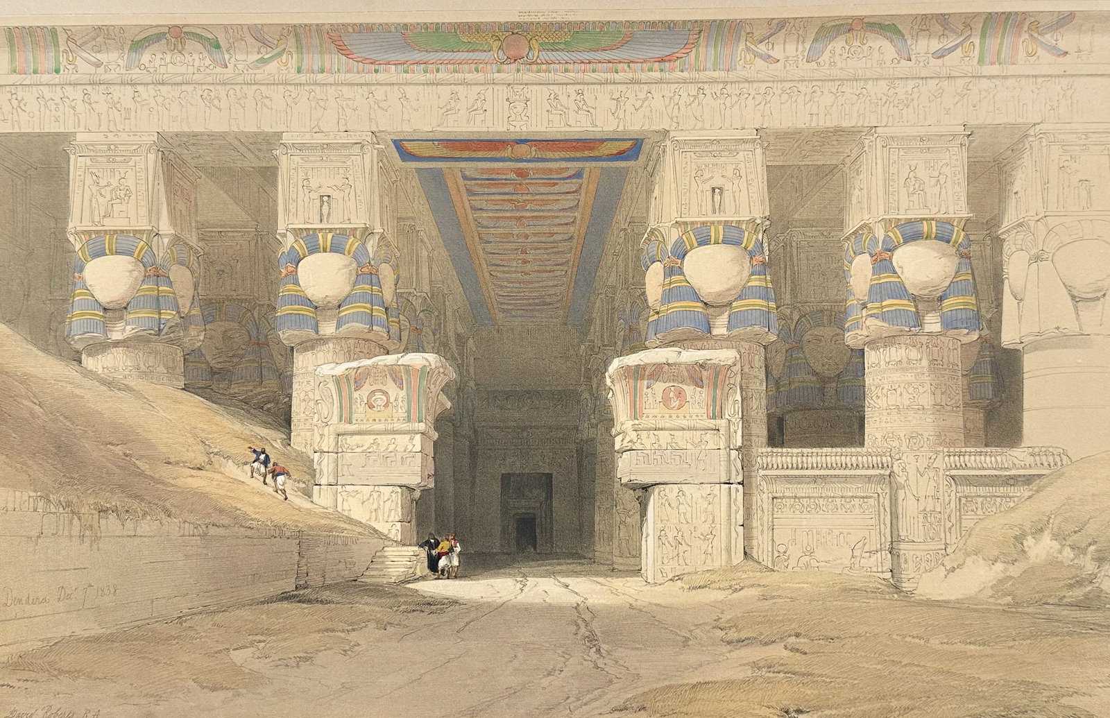 David Roberts - Portico of the Temple of Dendera (1 of 2)