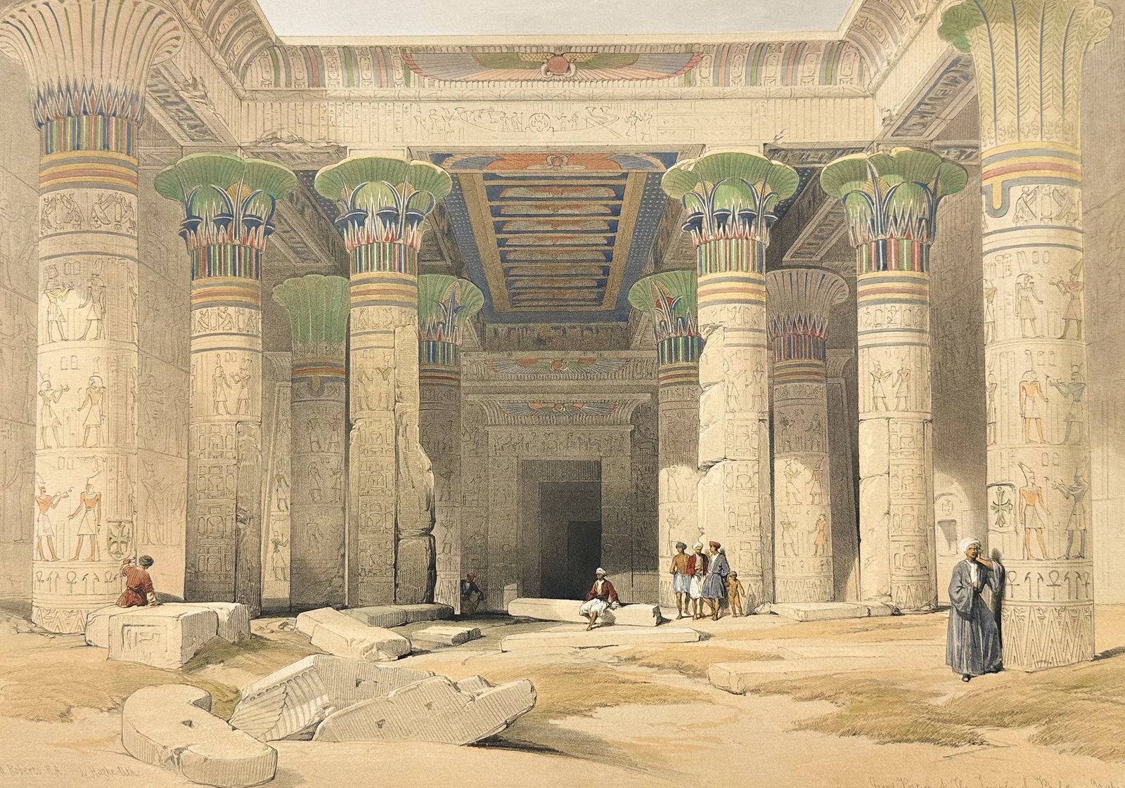 David Roberts - Grand Portico at the Temple of Philae, Nubia (1 of 2)