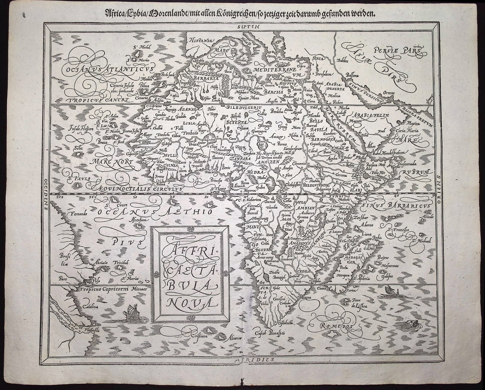 Munster, pub. 1592 - Map of Africa (1 of 2)