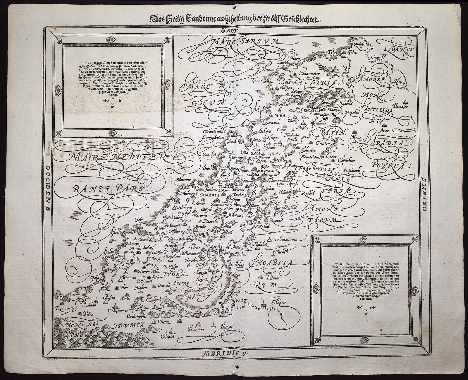 Munster, pub. 1592 - Map of the Holy Land, Palestine (1 of 2)