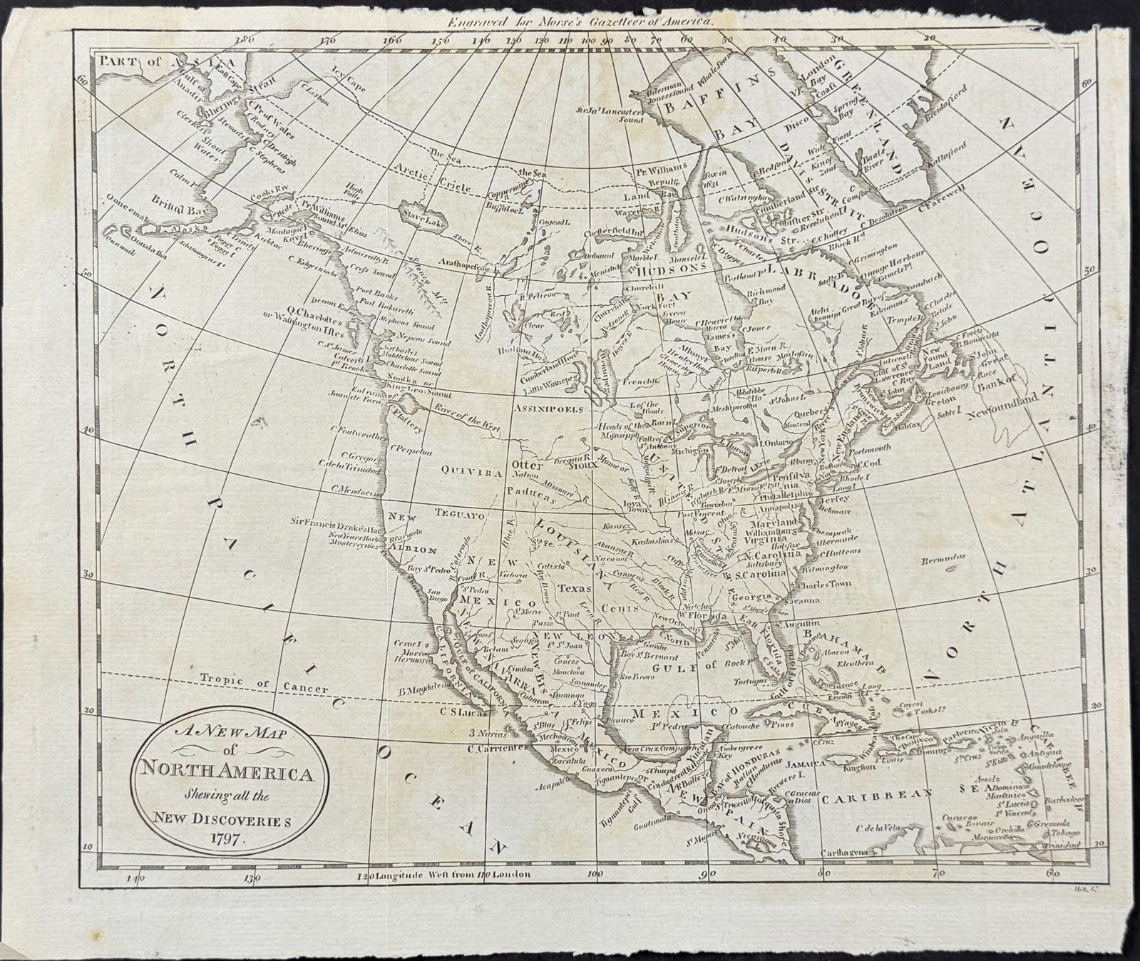 Morse - A New Map of North America shewing all the New Discoveries 1797 (1 of 1)