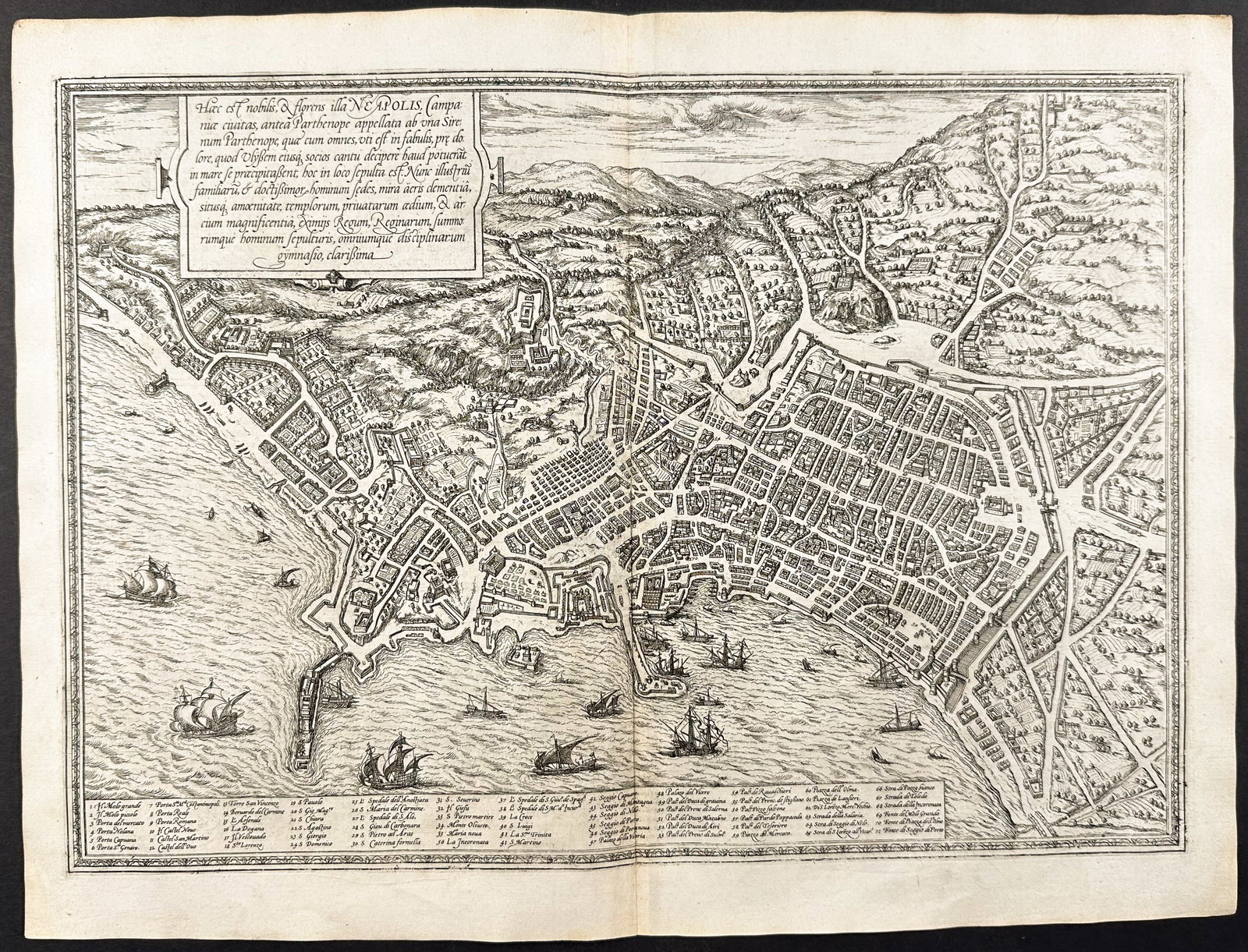 Braun & Hogenberg, pub. 1575 - View of Naples, Italy (1 of 1)