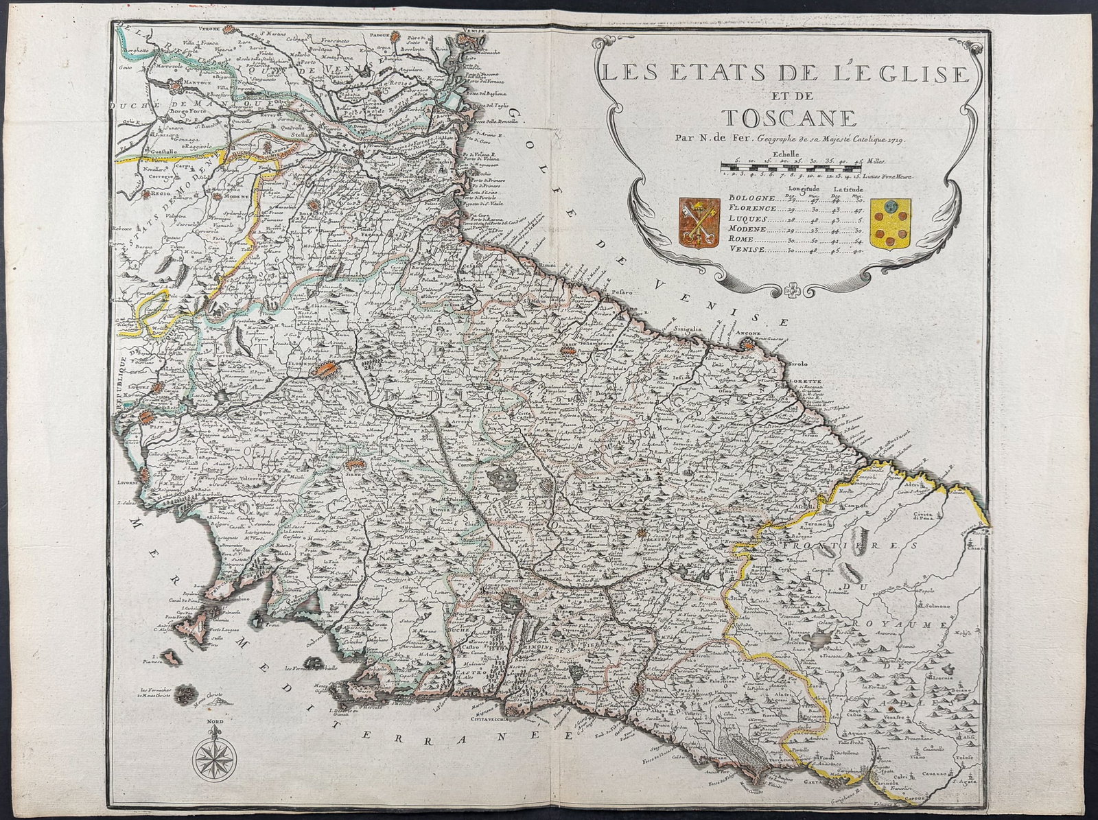 De Fer - Regional Map of Italy (Tuscany, Papal States, & Island of Elba) (1 of 1)