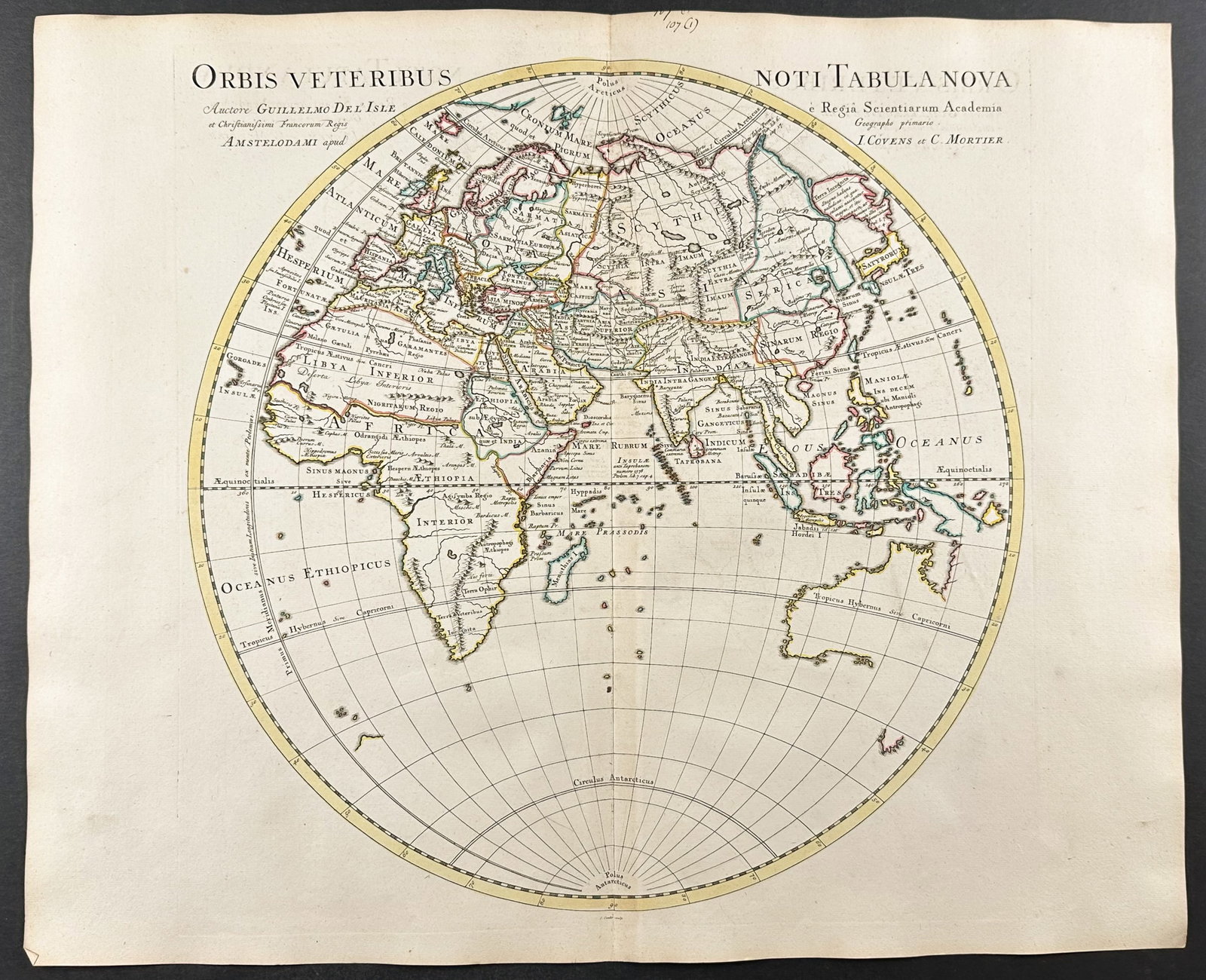 De L'Isle - Circular Map of the Ancient World (Europe, Africa, Asia, Coast of New Holland or (1 of 1)